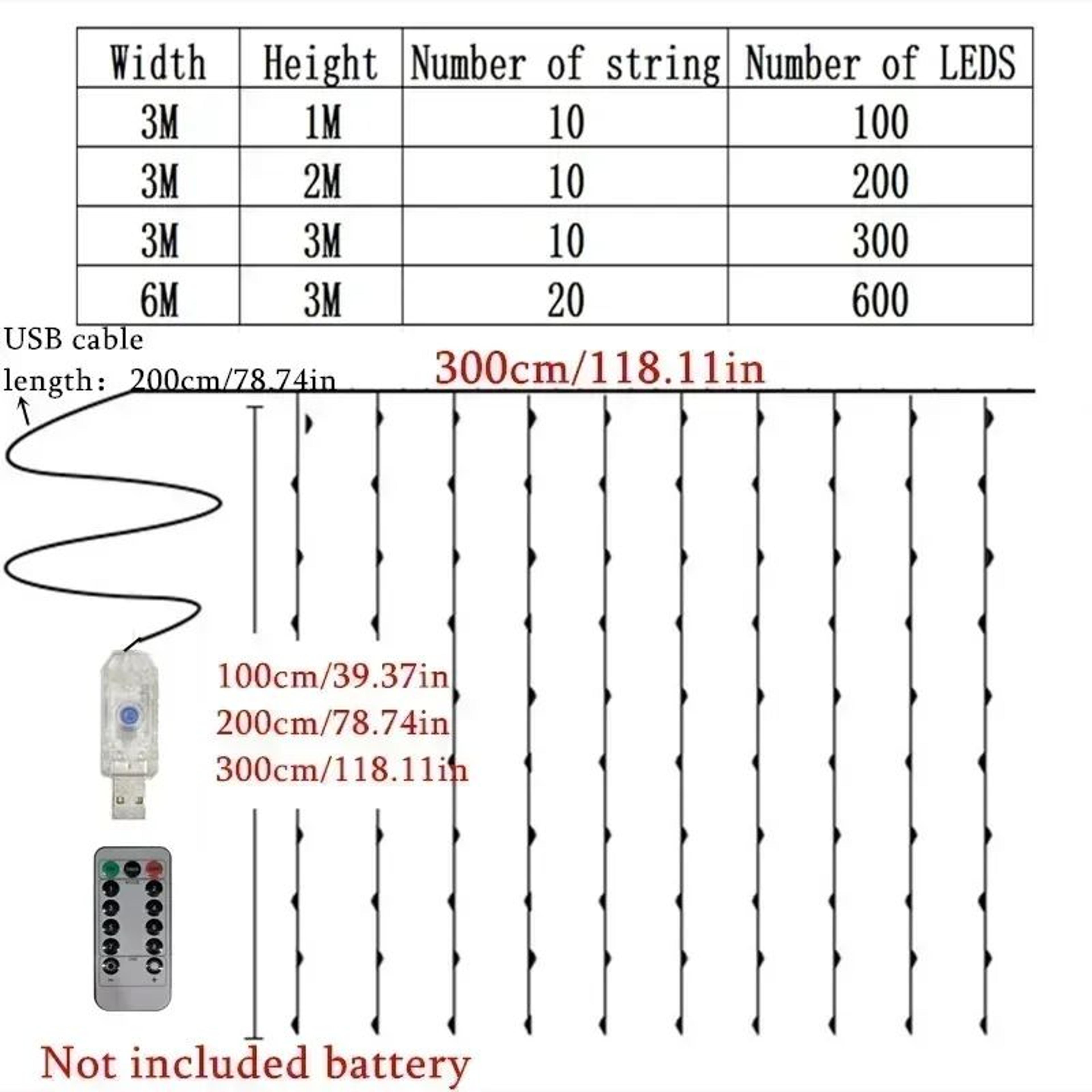 USB LED Decoration Garland Lights With Remote Control 5