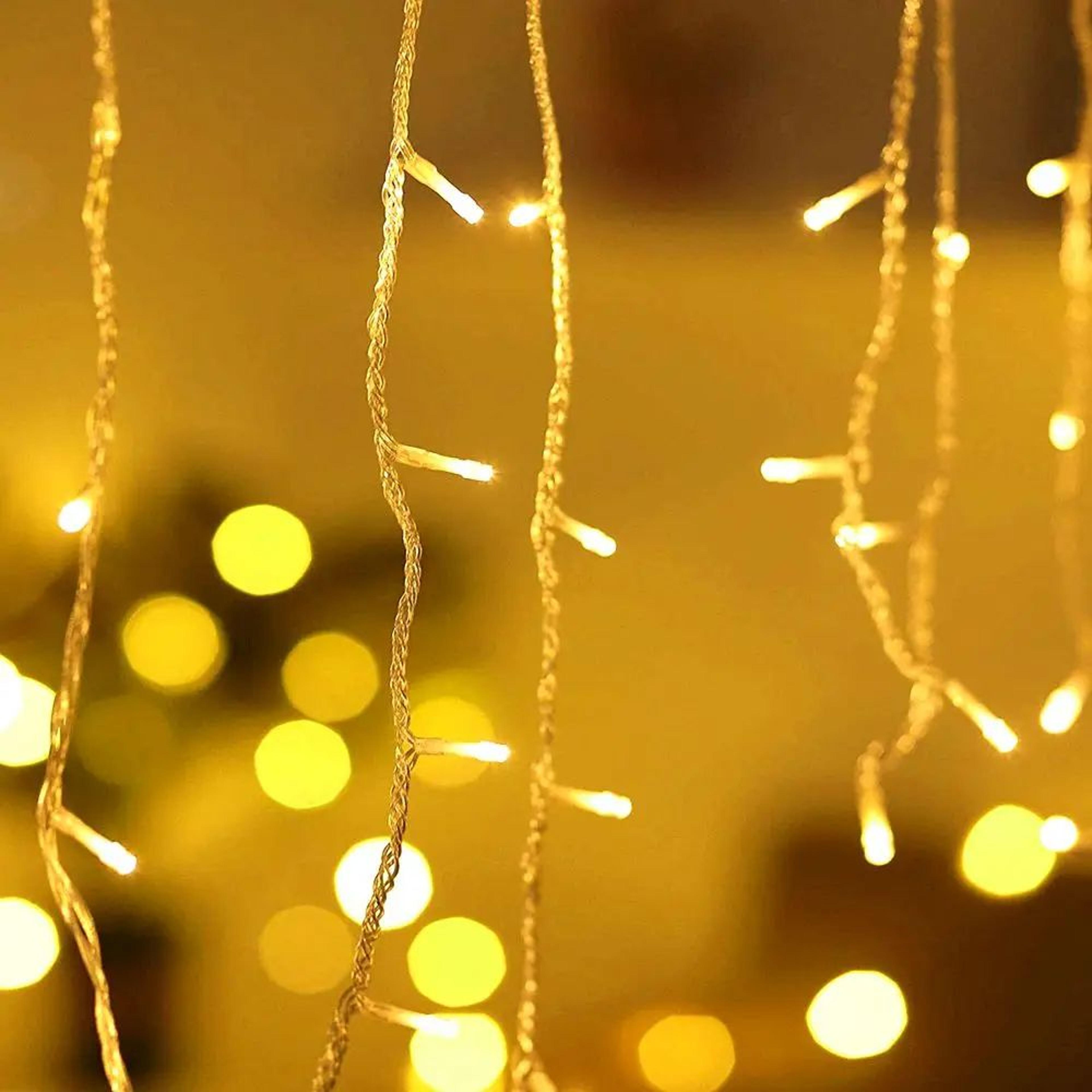 LED Icicle Curtain String Lights With Remote 4