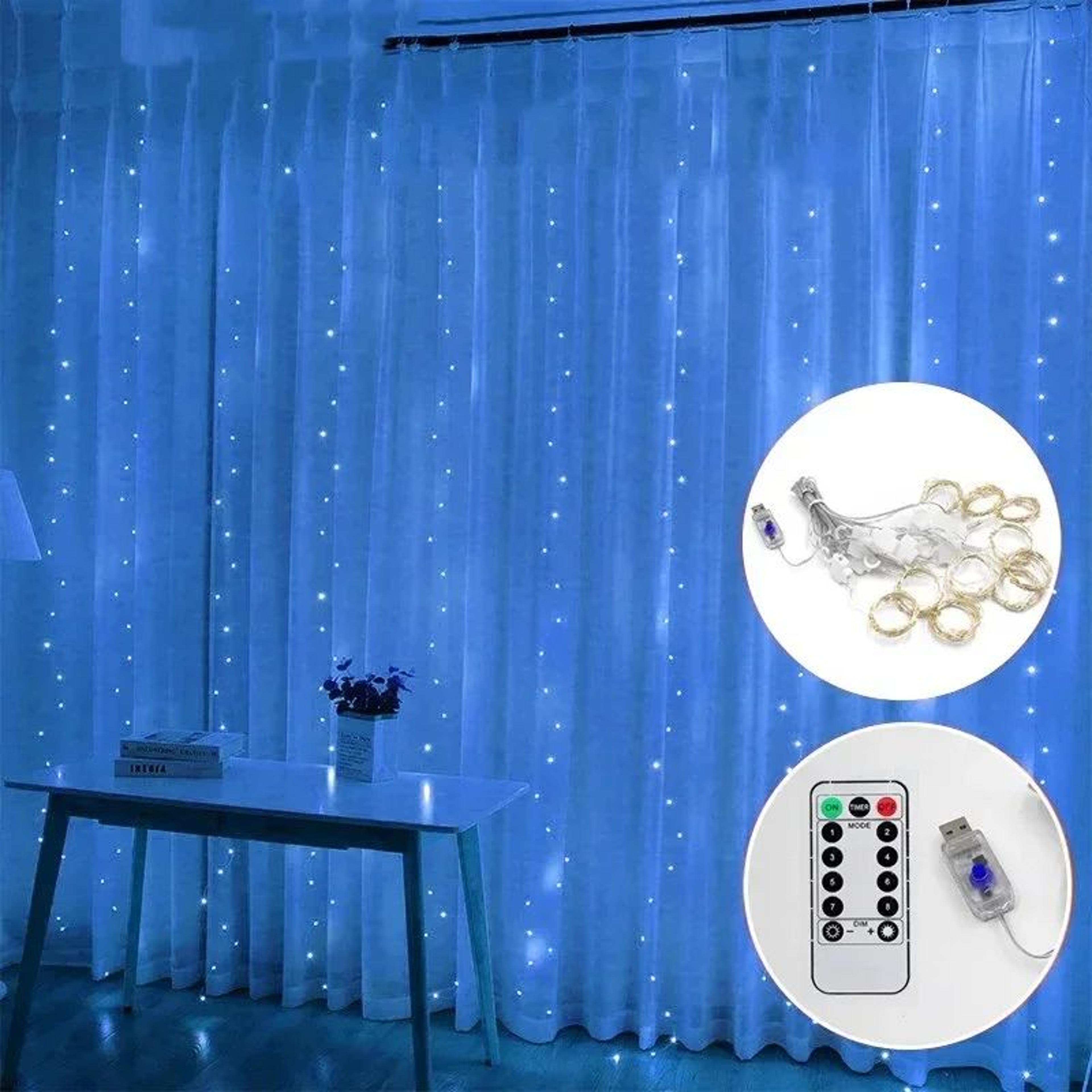 LED Waterfall Curtain Fairy Lights With Remote 6