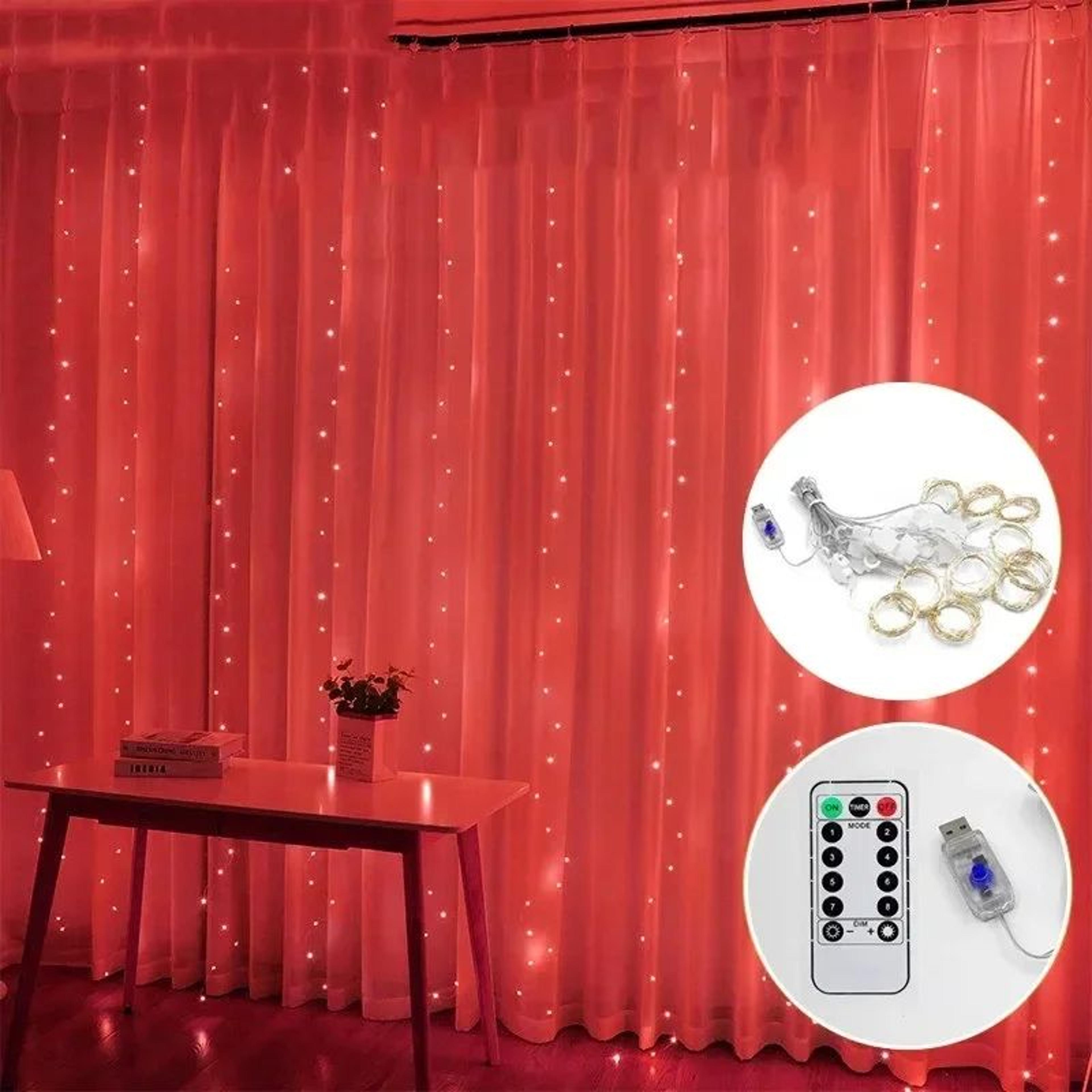 LED Waterfall Curtain Fairy Lights With Remote 10