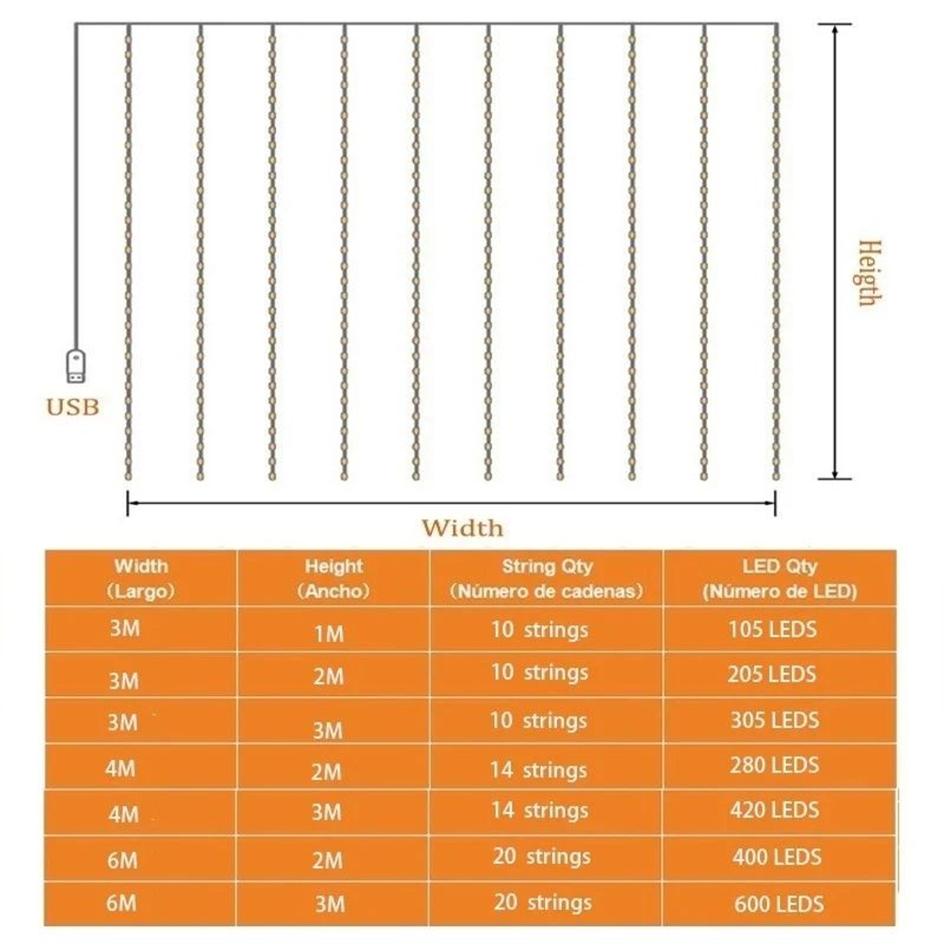LED Garland Curtain Fairy Lights With Remote Control 3