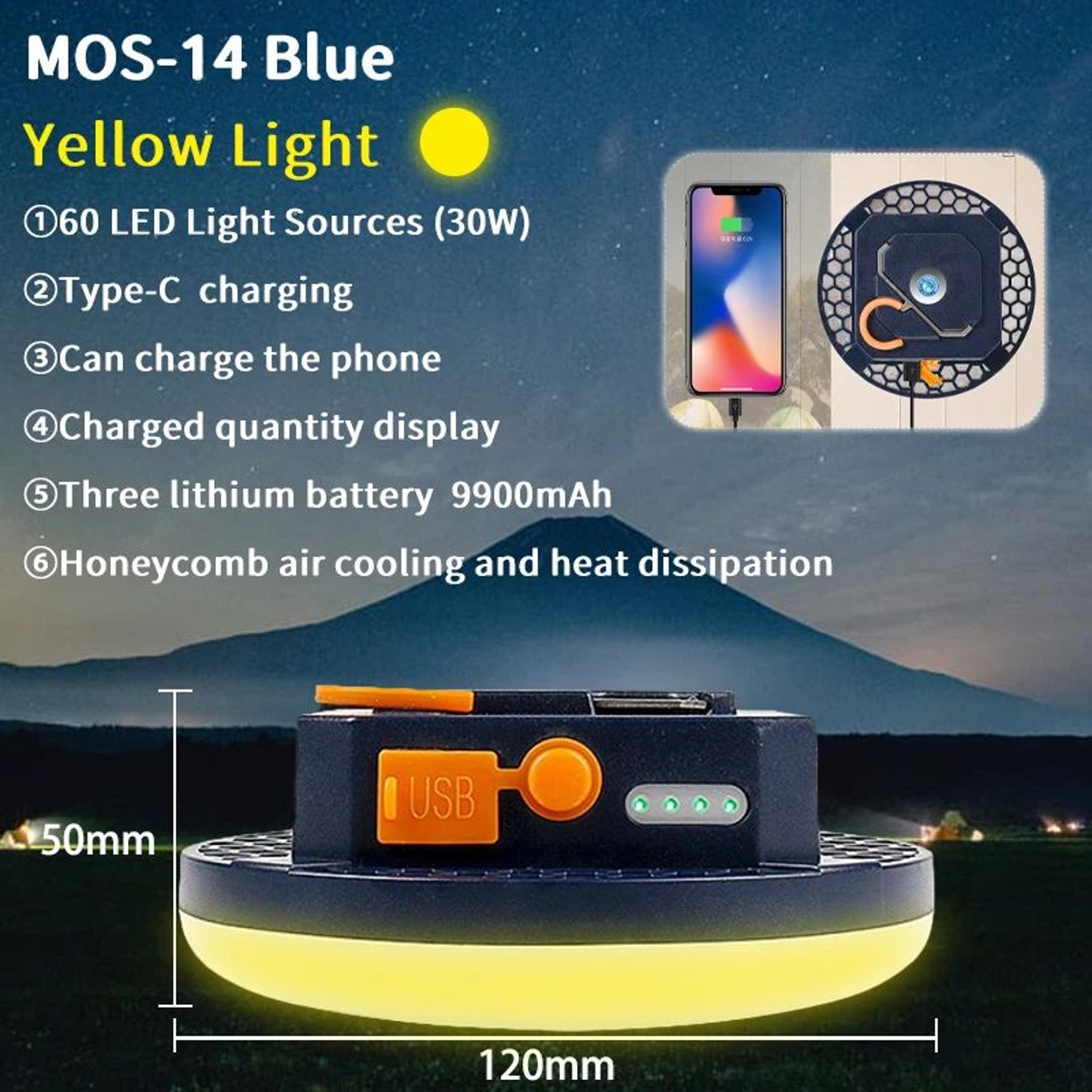 MOSLIGHTING Rechargeable Magnetic LED Camping Light 12