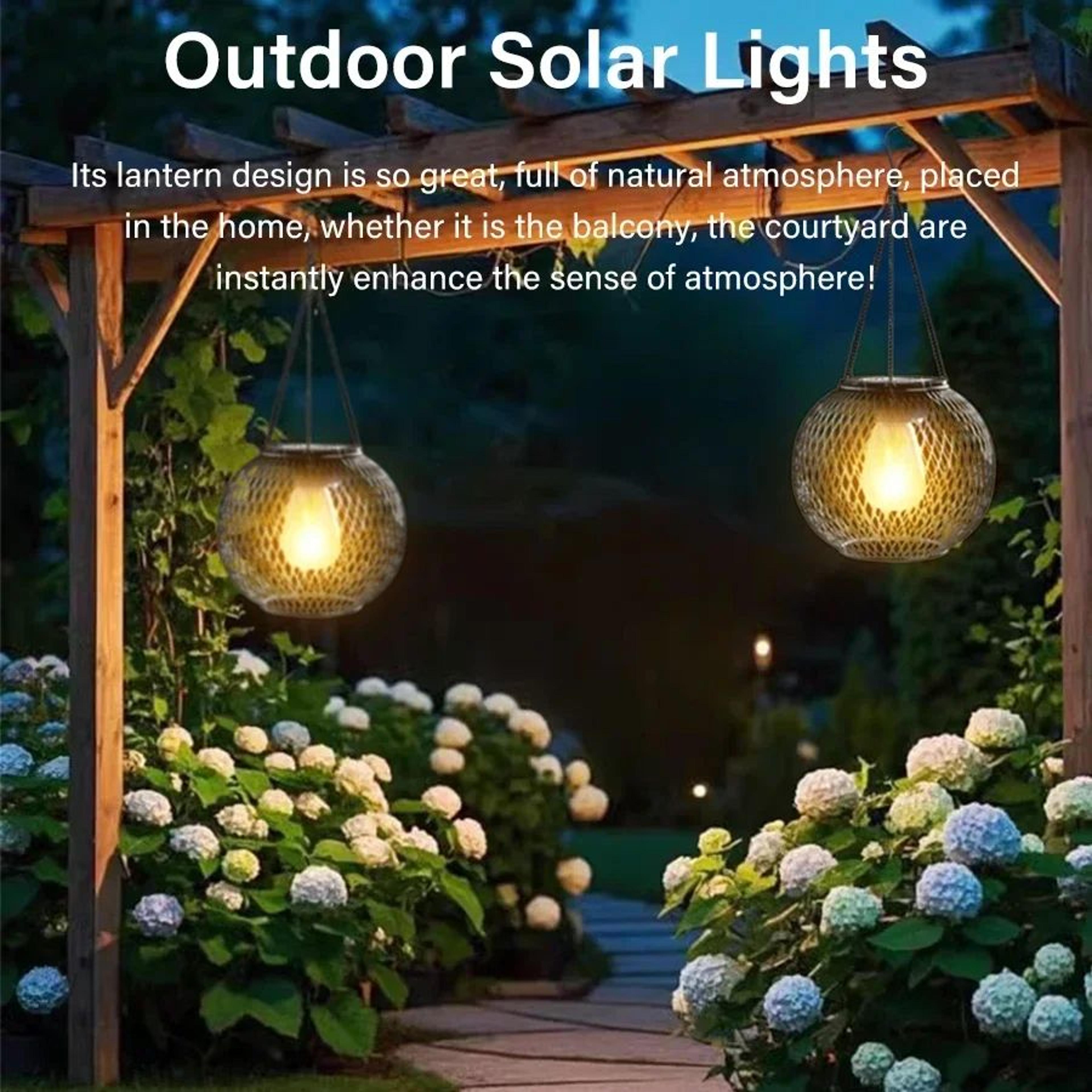 Waterproof Solar Hanging Lantern For Outdoor Garden Decor 2