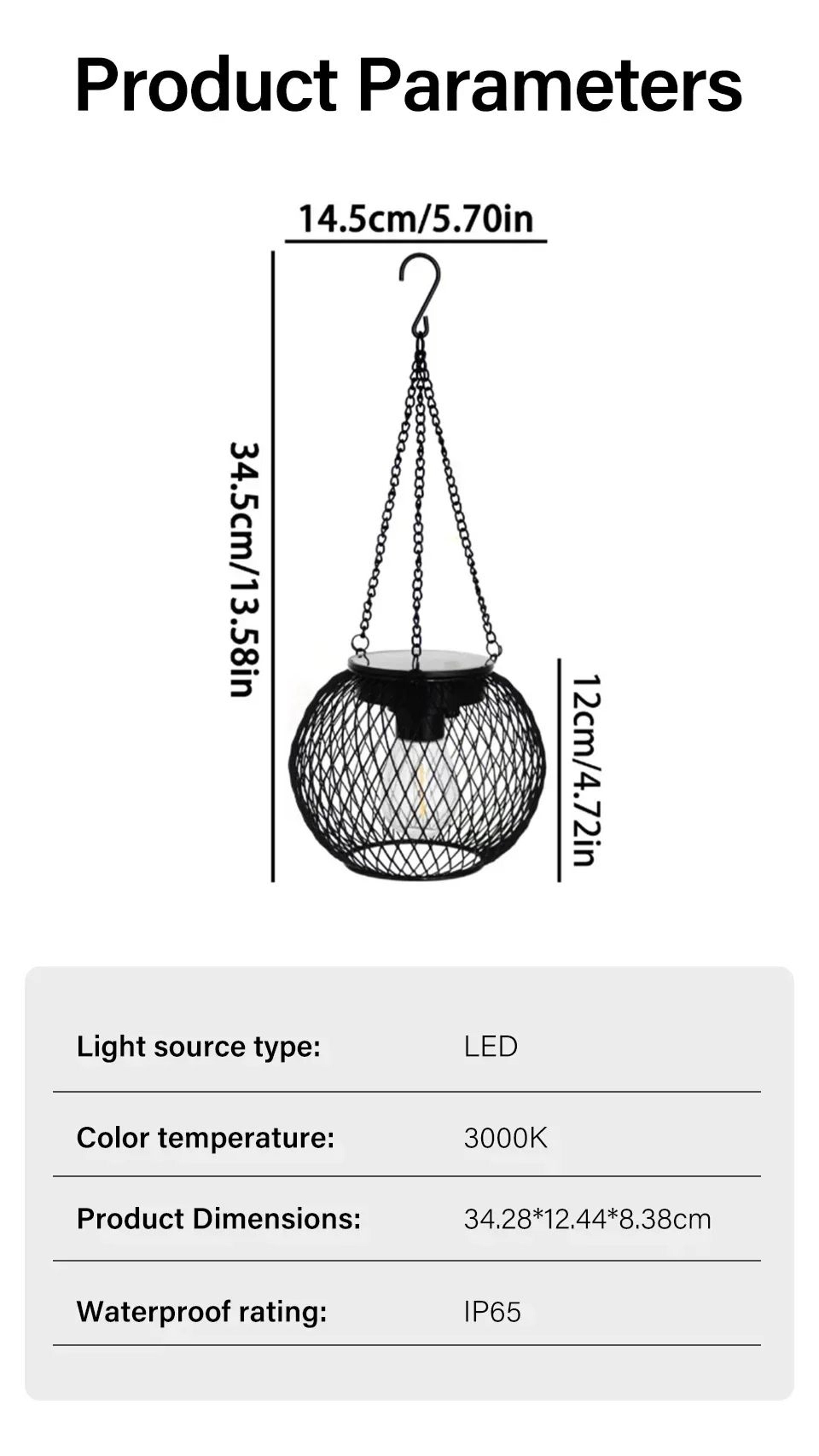 Waterproof Solar Hanging Lantern For Outdoor Garden Decor 15