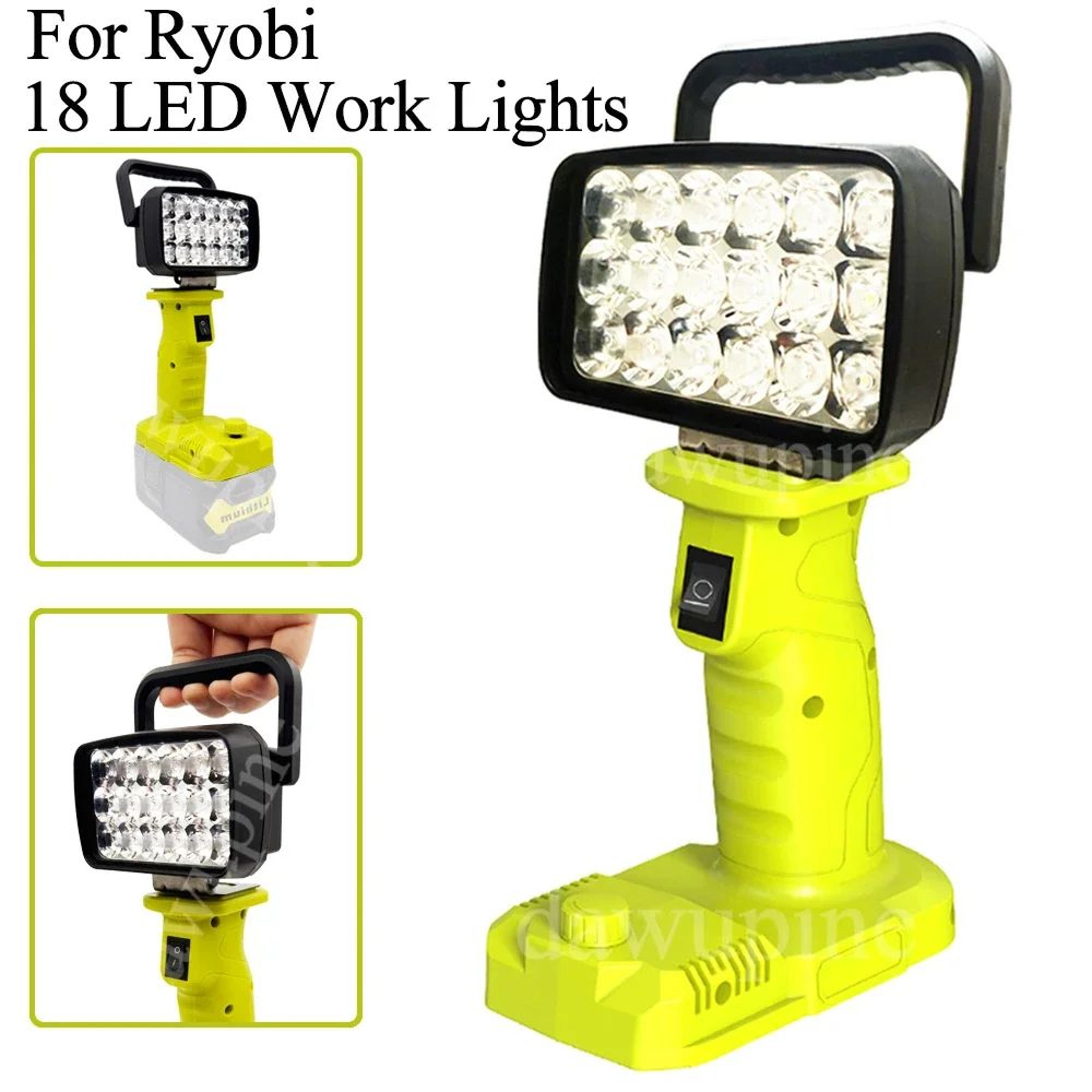 18 LED Portable Work Light For Ryobi 18V Lithium Battery 5