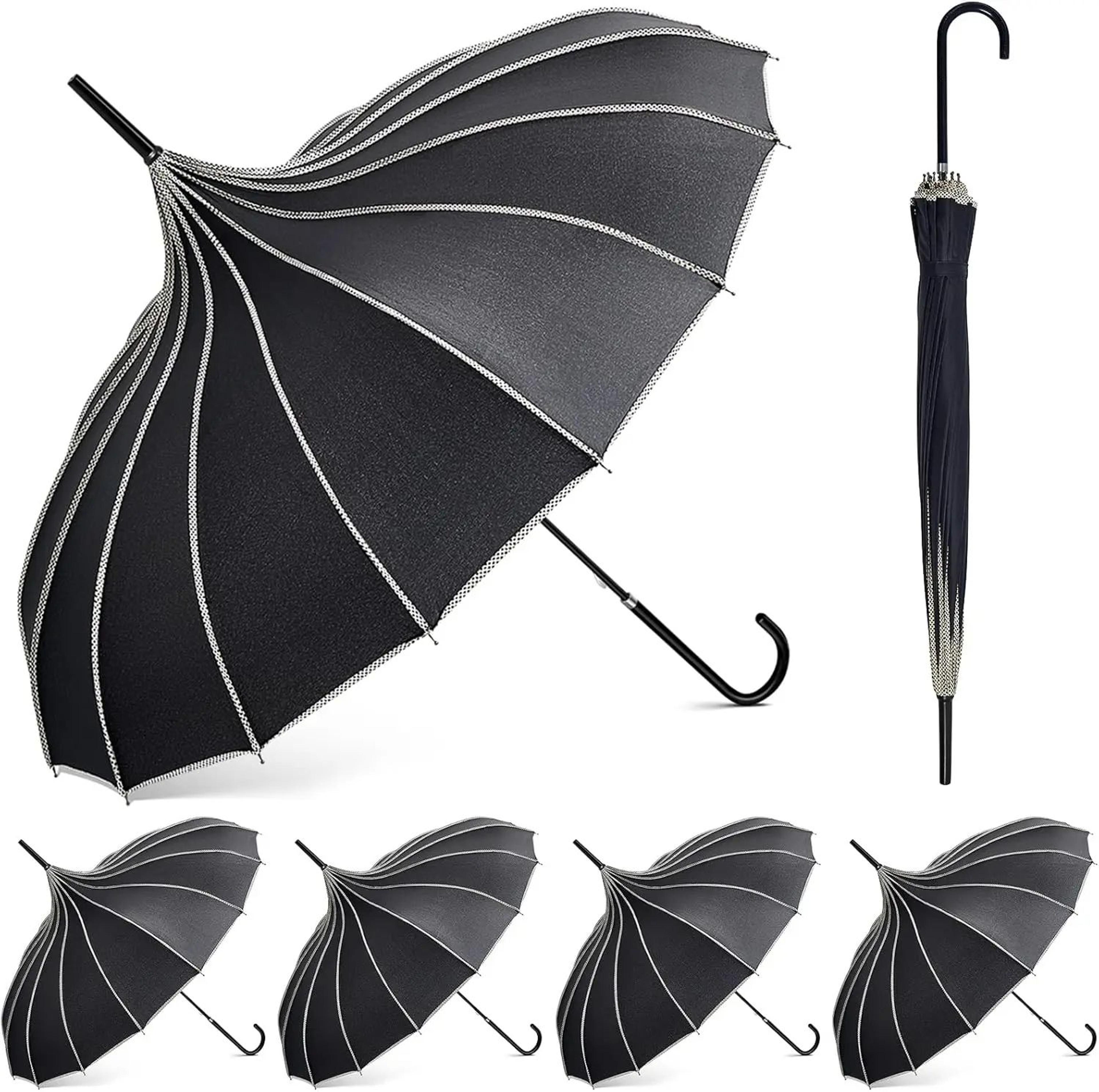 36 inch gothic pagoda parasol with long handle