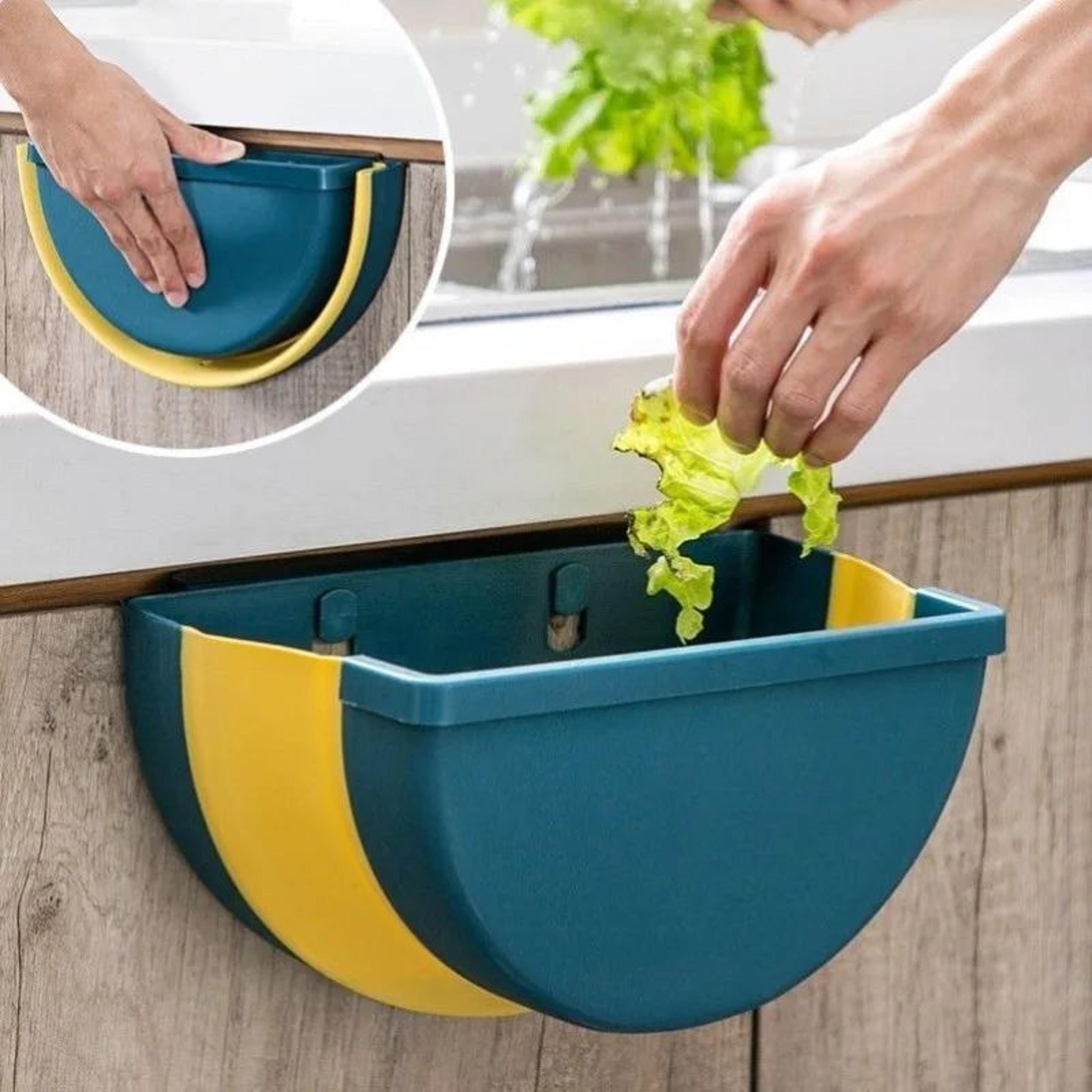 large foldable hanging trash can for kitchen and home