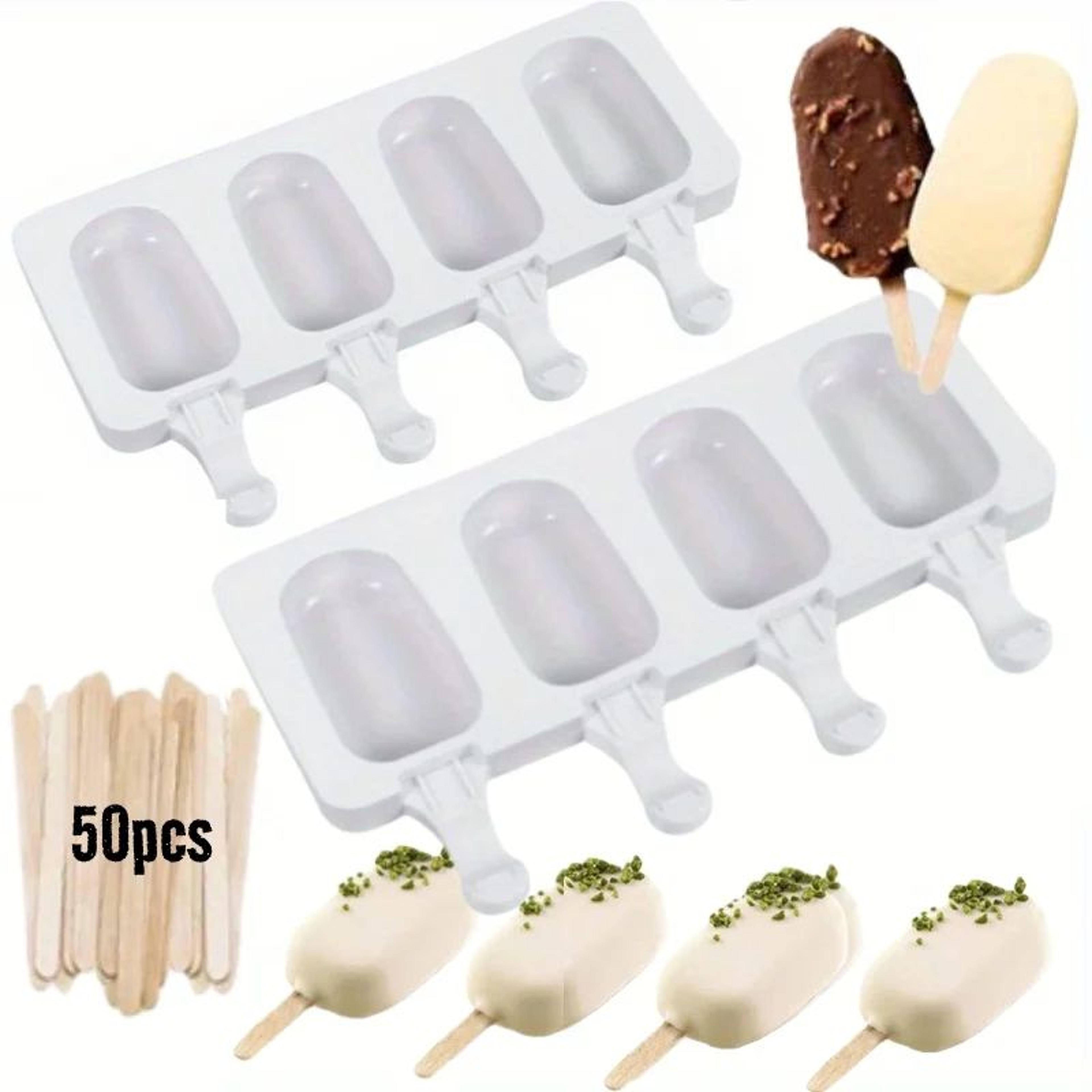 silicone popsicle molds oval ice cream and chocolate treat maker
