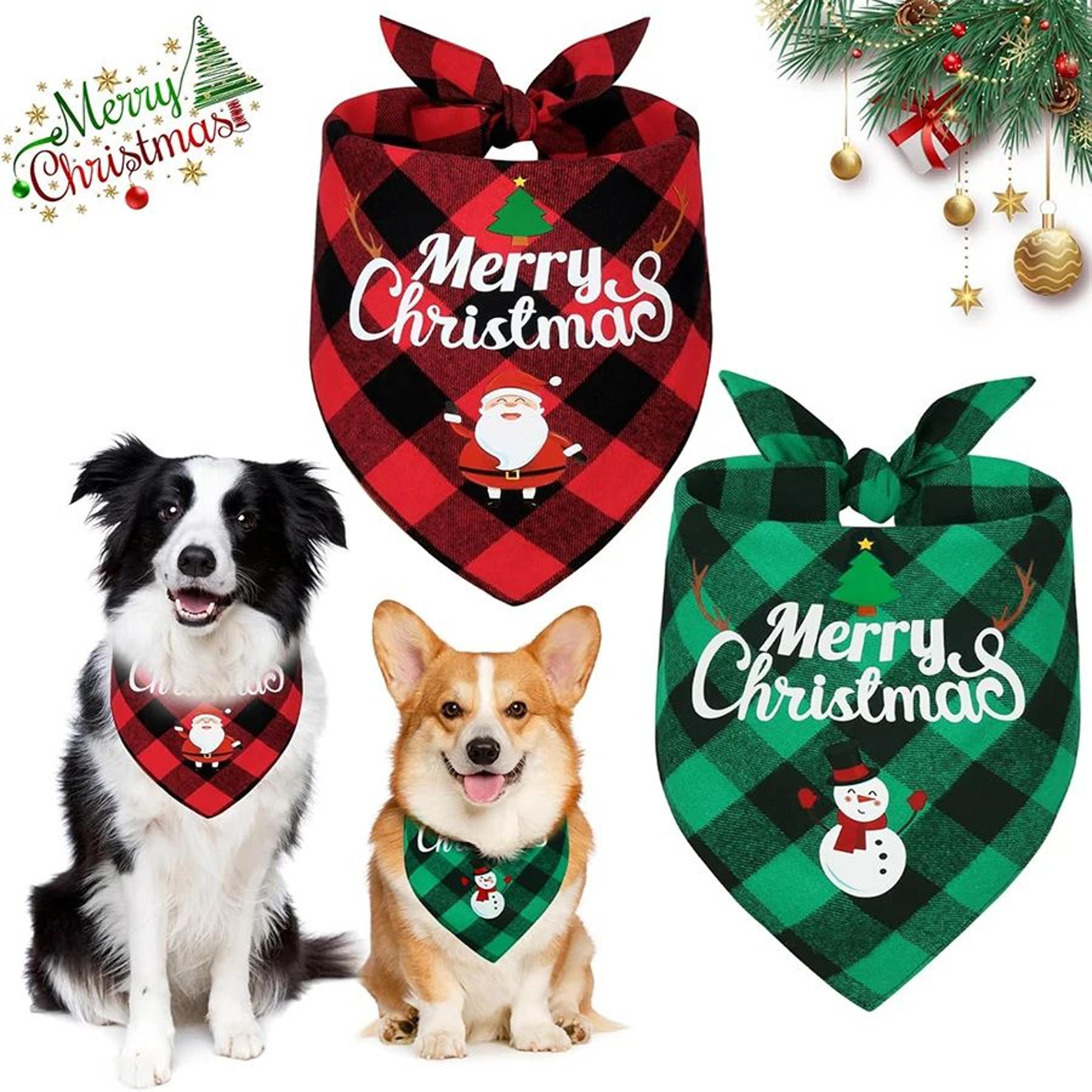 christmas pet bandana adjustable holiday scarf for dogs