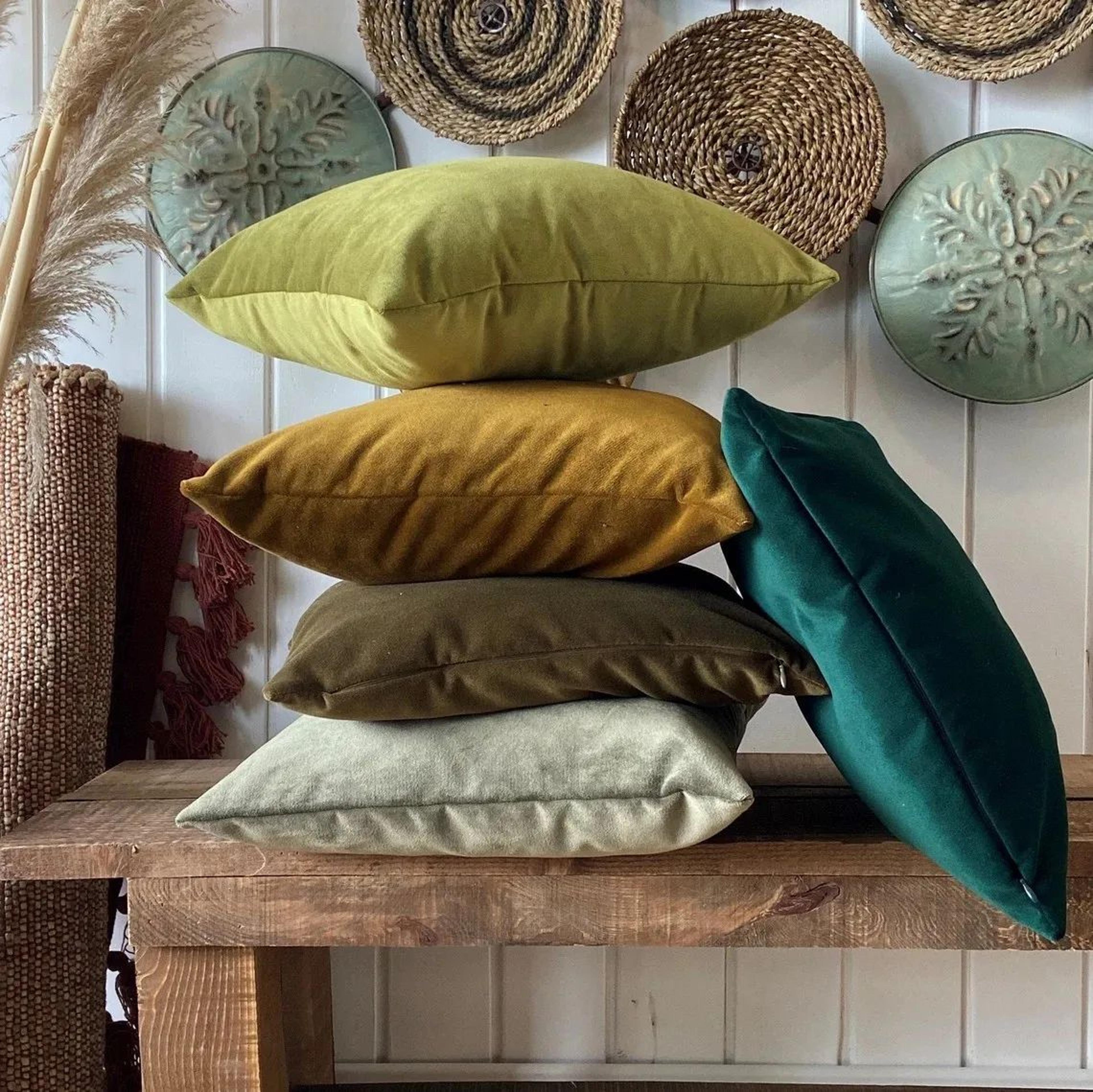 solid color velvet cushion cover for sofa and home decor