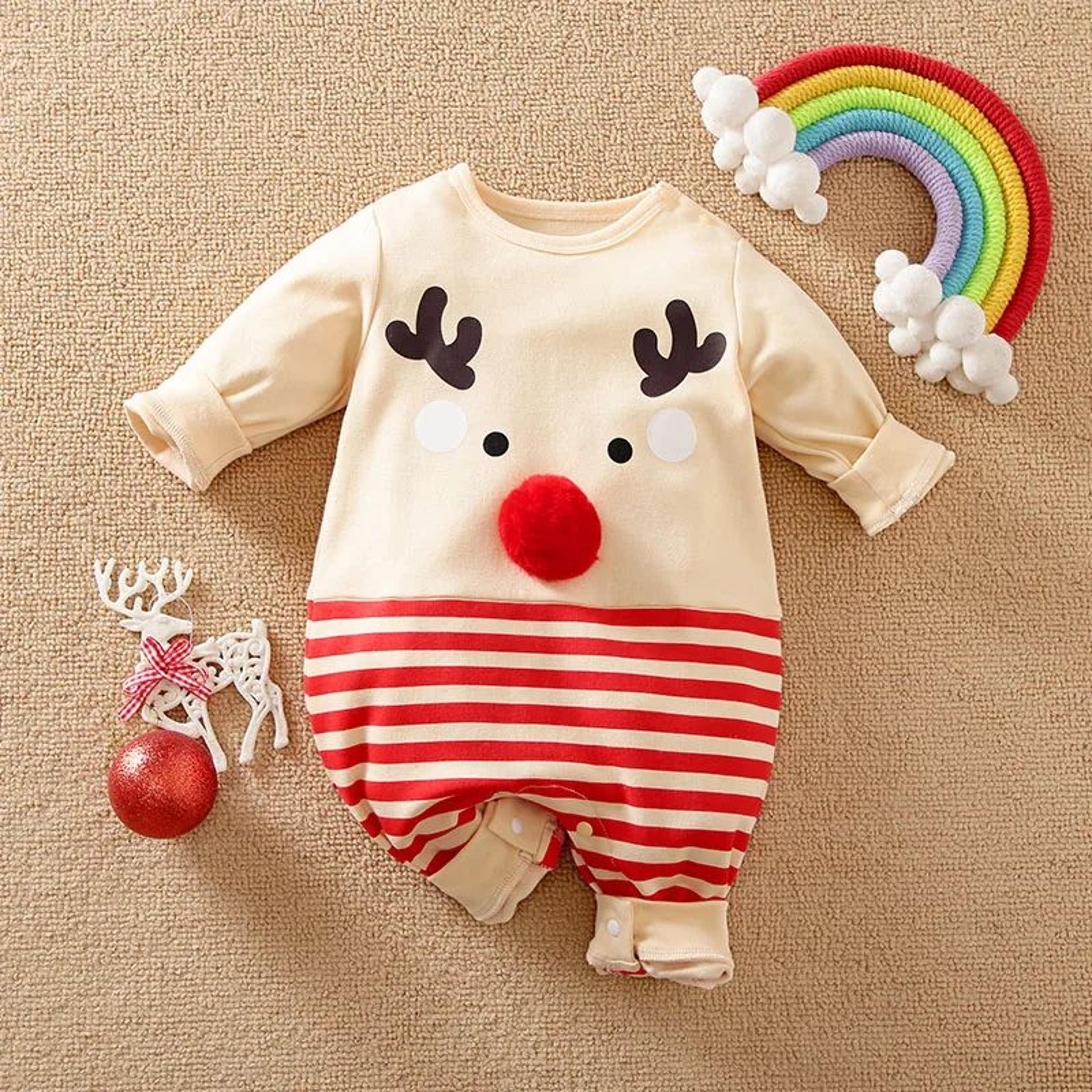 baby christmas elk costume romper long sleeve holiday outfit