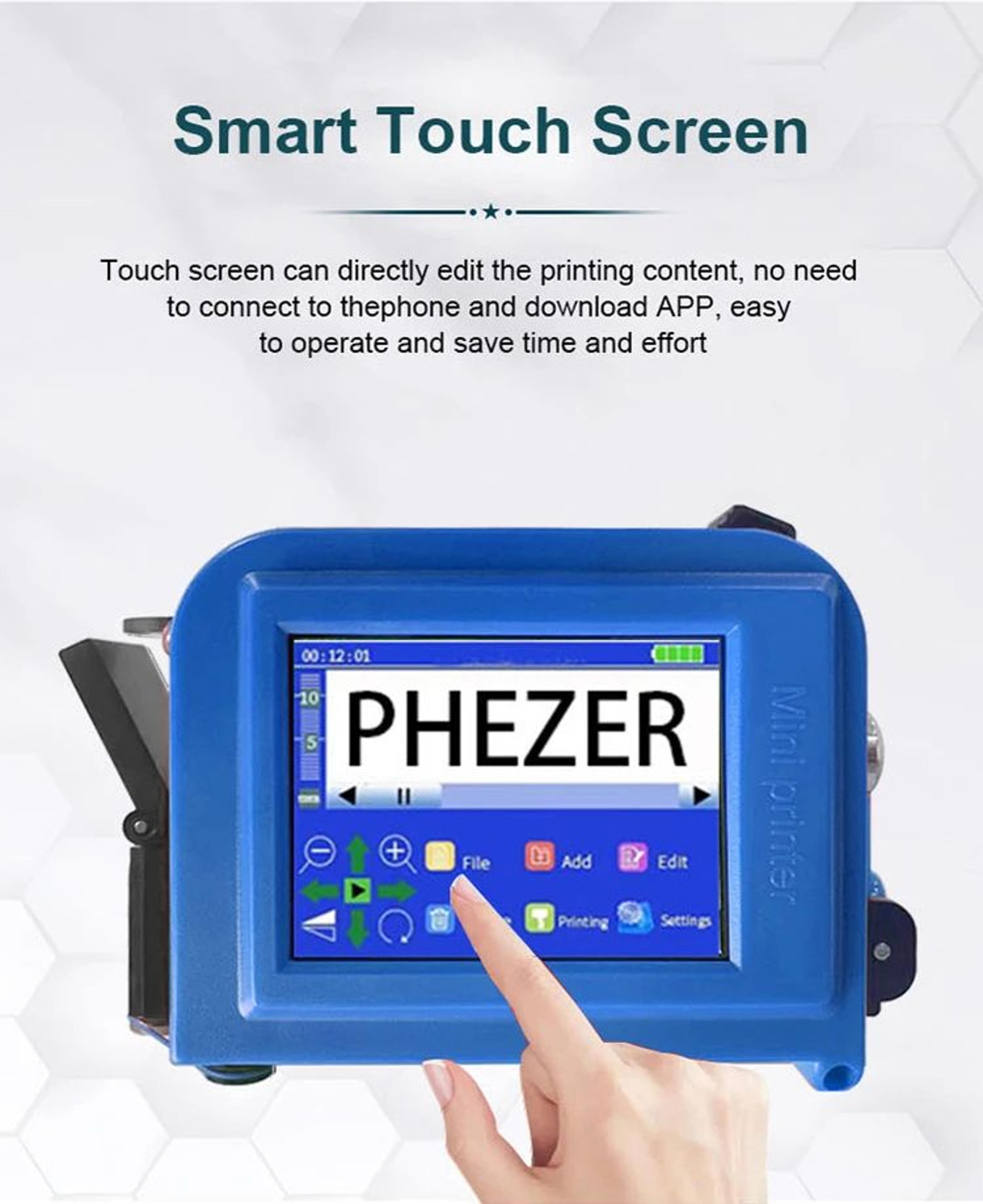 Phezer PC11Plus Handheld Inkjet Printer For Dates Logos And Barcodes 8