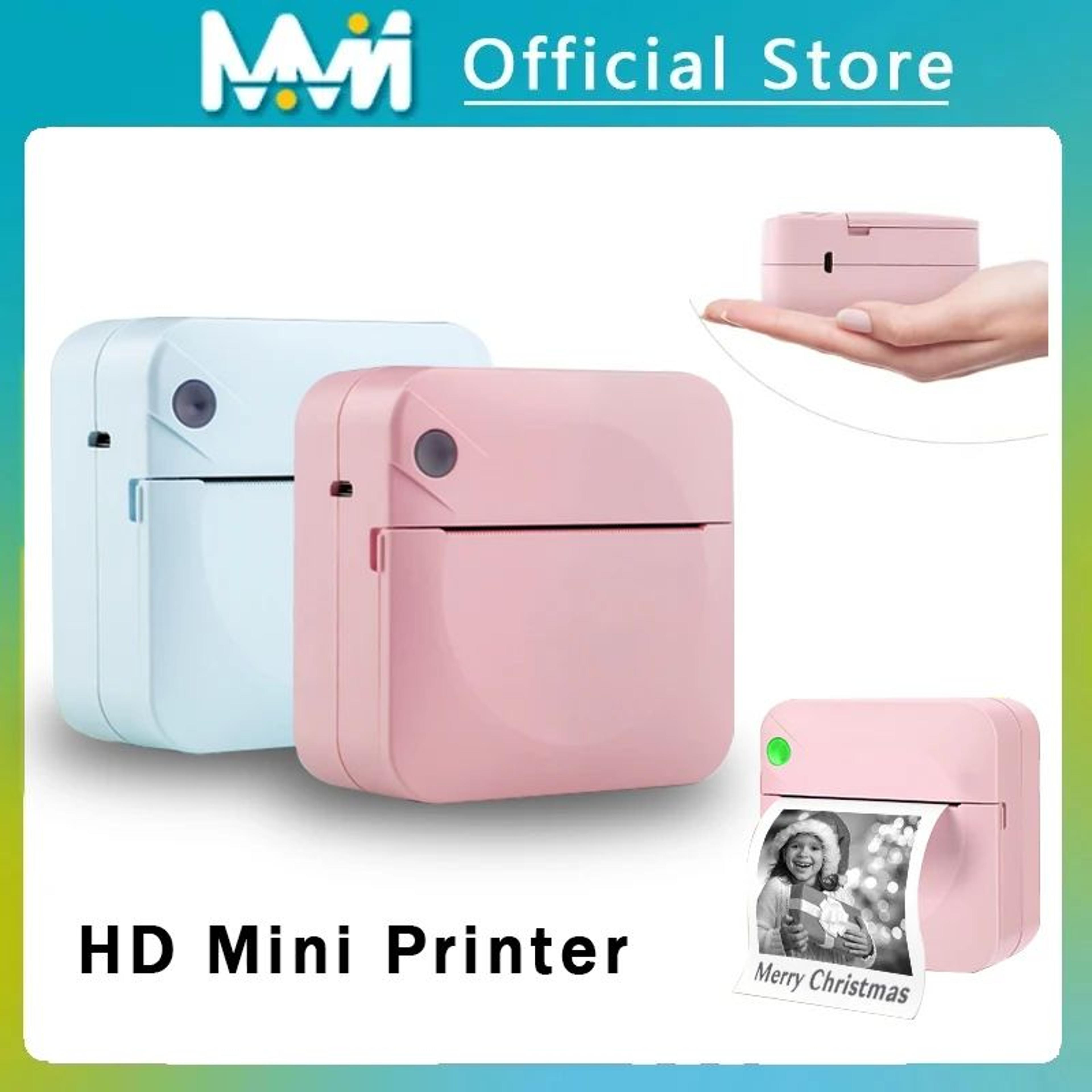 mini wireless inkless pocket printer for photos stickers and labels