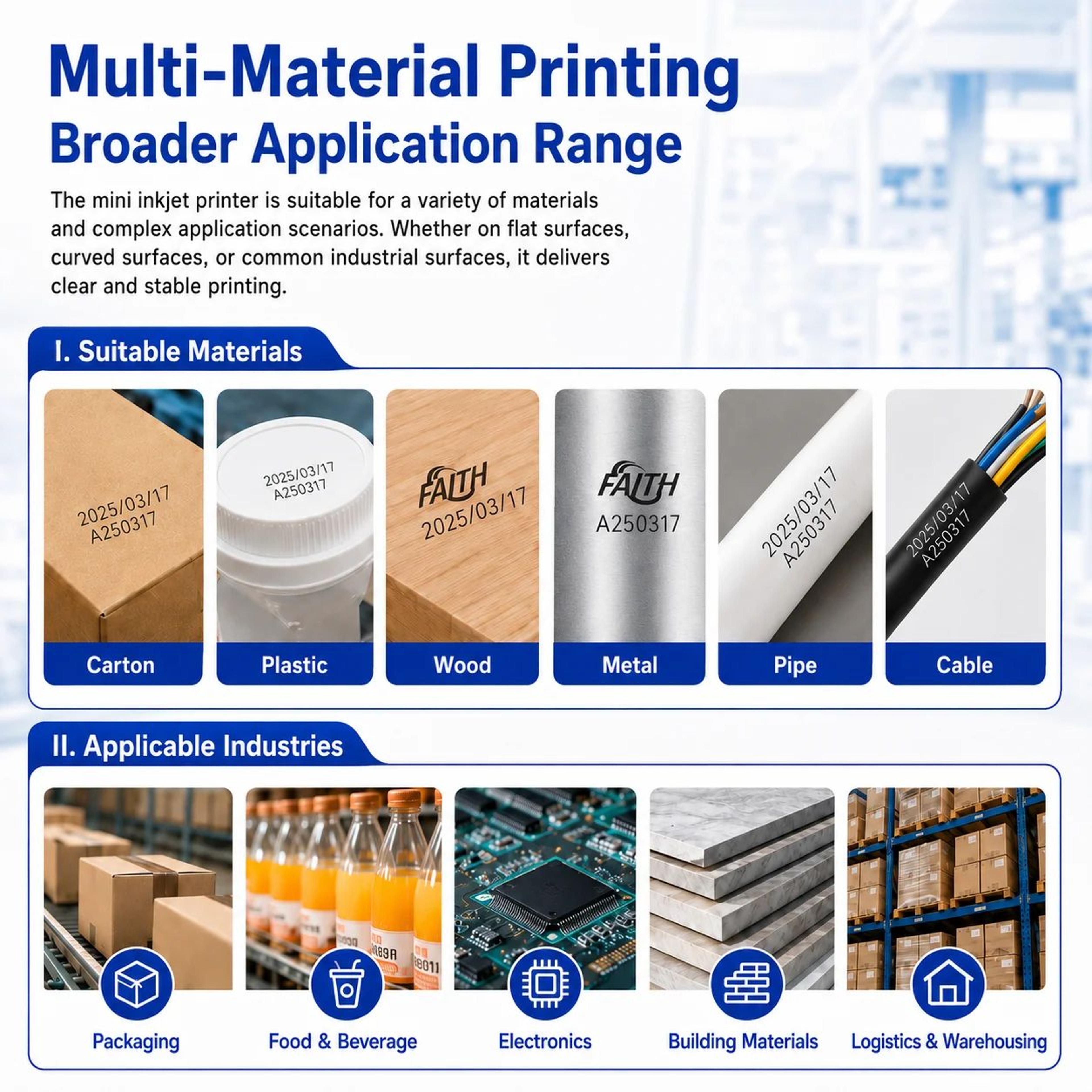Faith Handheld Inkjet Printer For Date Batch QR Code And Logo Printing 2