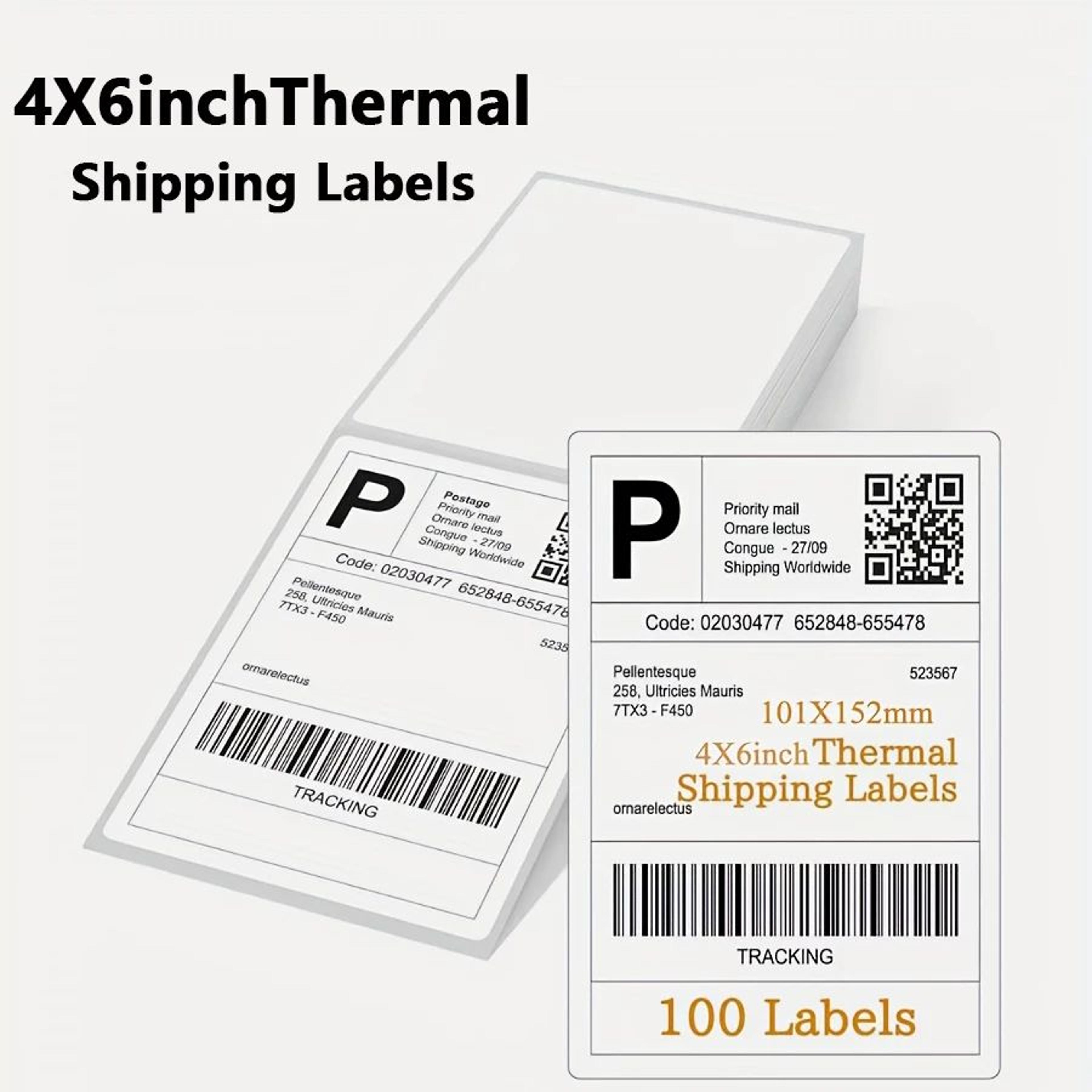 4x6 inch fanfold adhesive shipping labels for parcels and barcodes