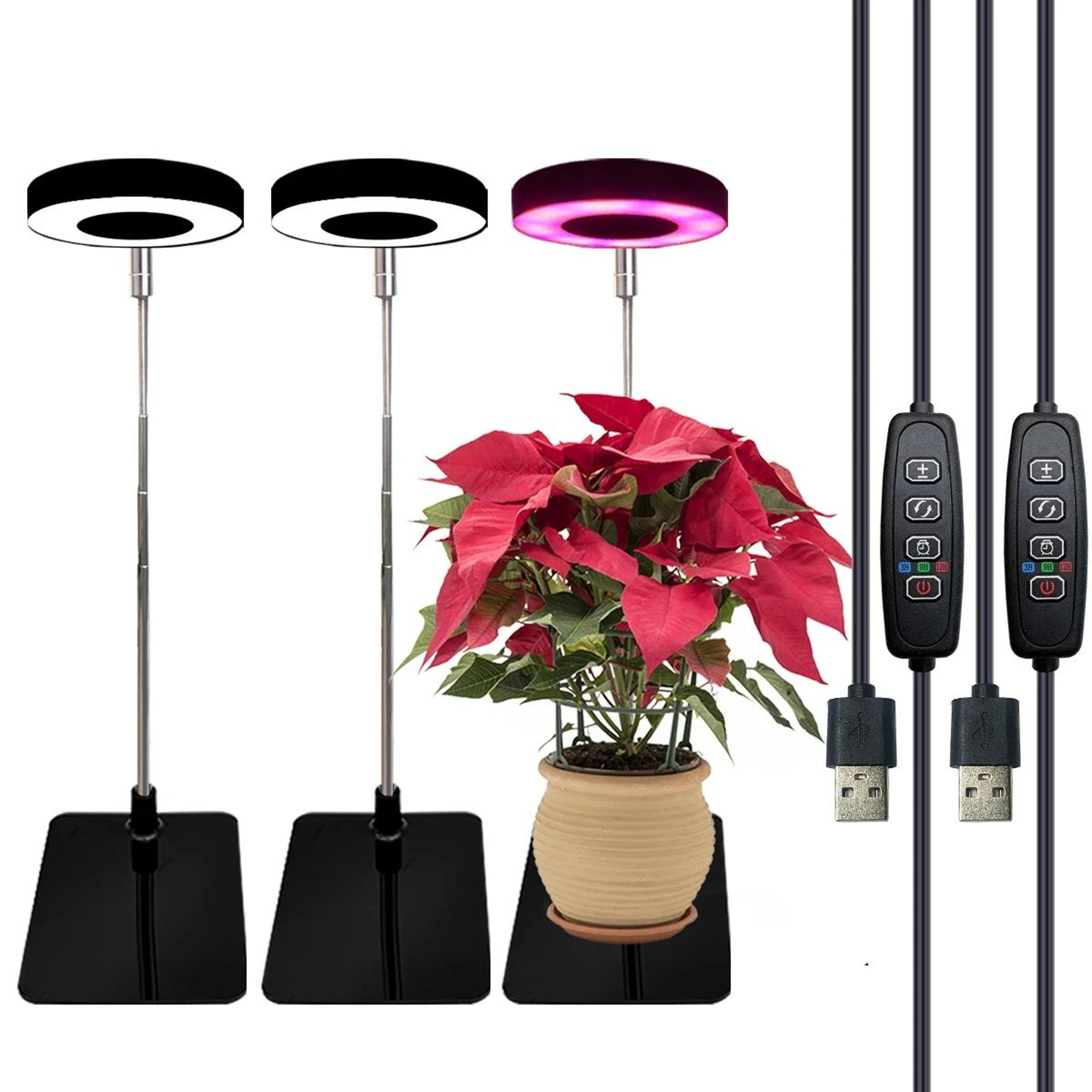 homefish full spectrum led plant grow light with timer and adjustable height