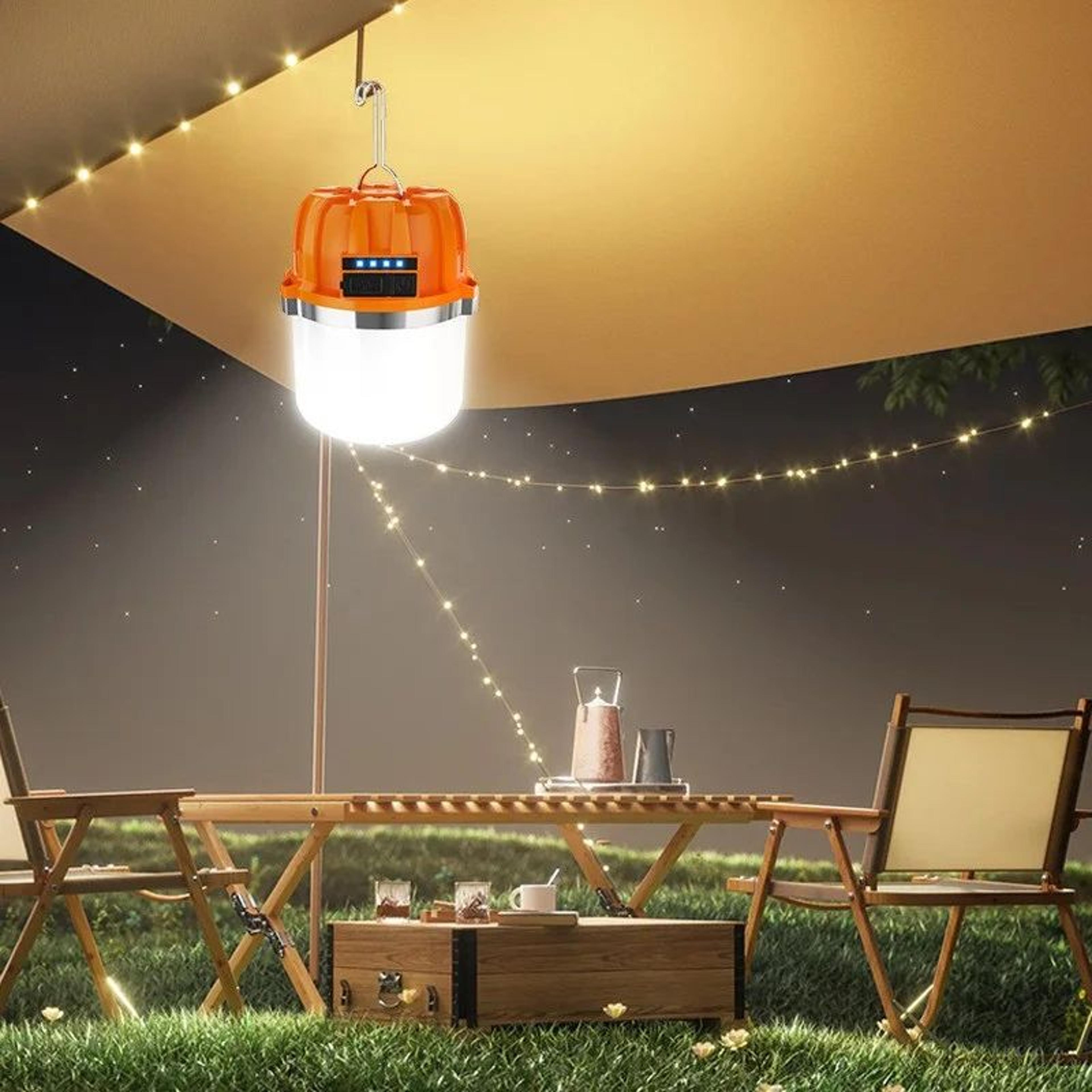 usb rechargeable led camping lantern with flashlight and power display