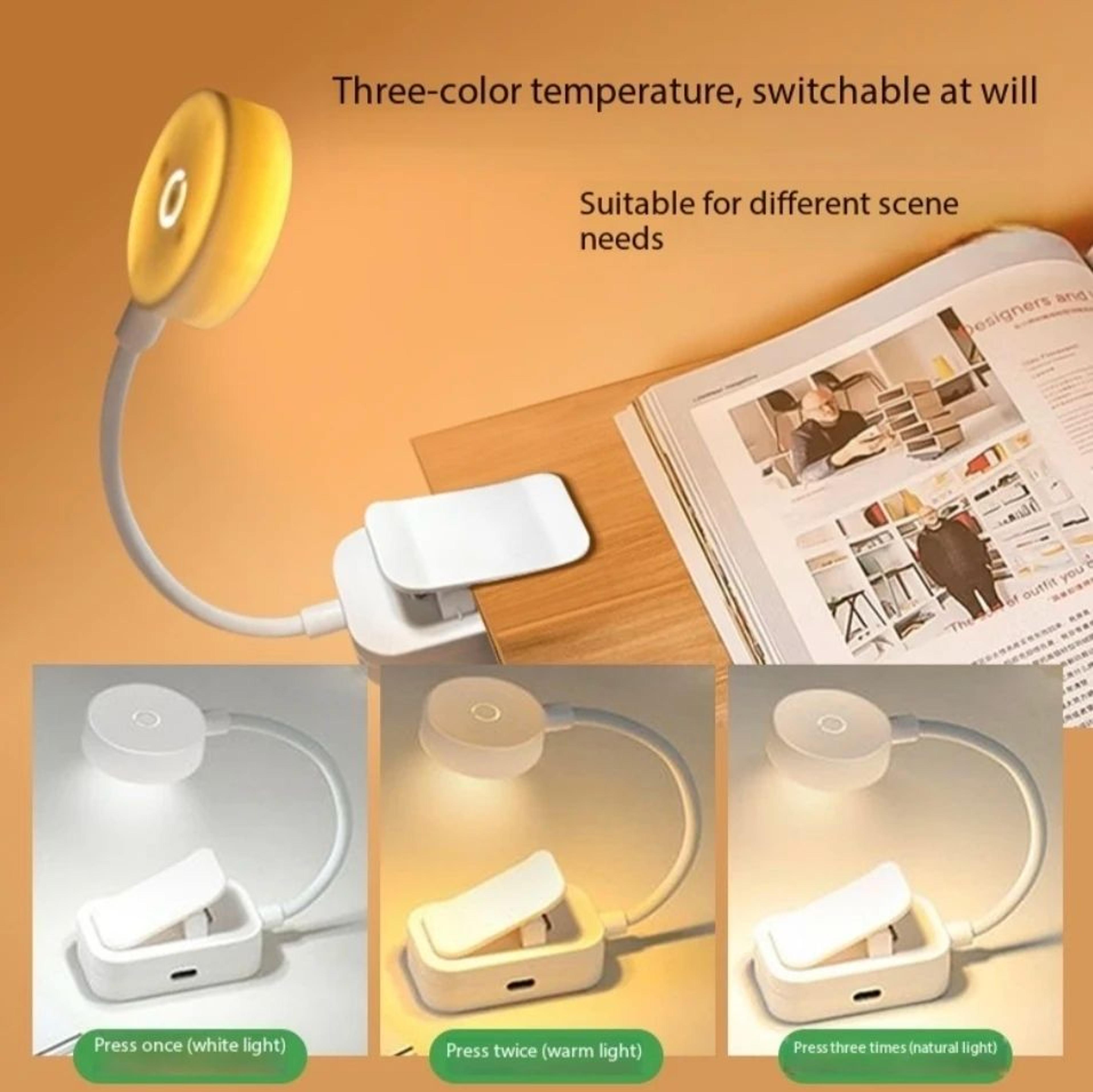 mini folding rechargeable led book light with stepless dimming