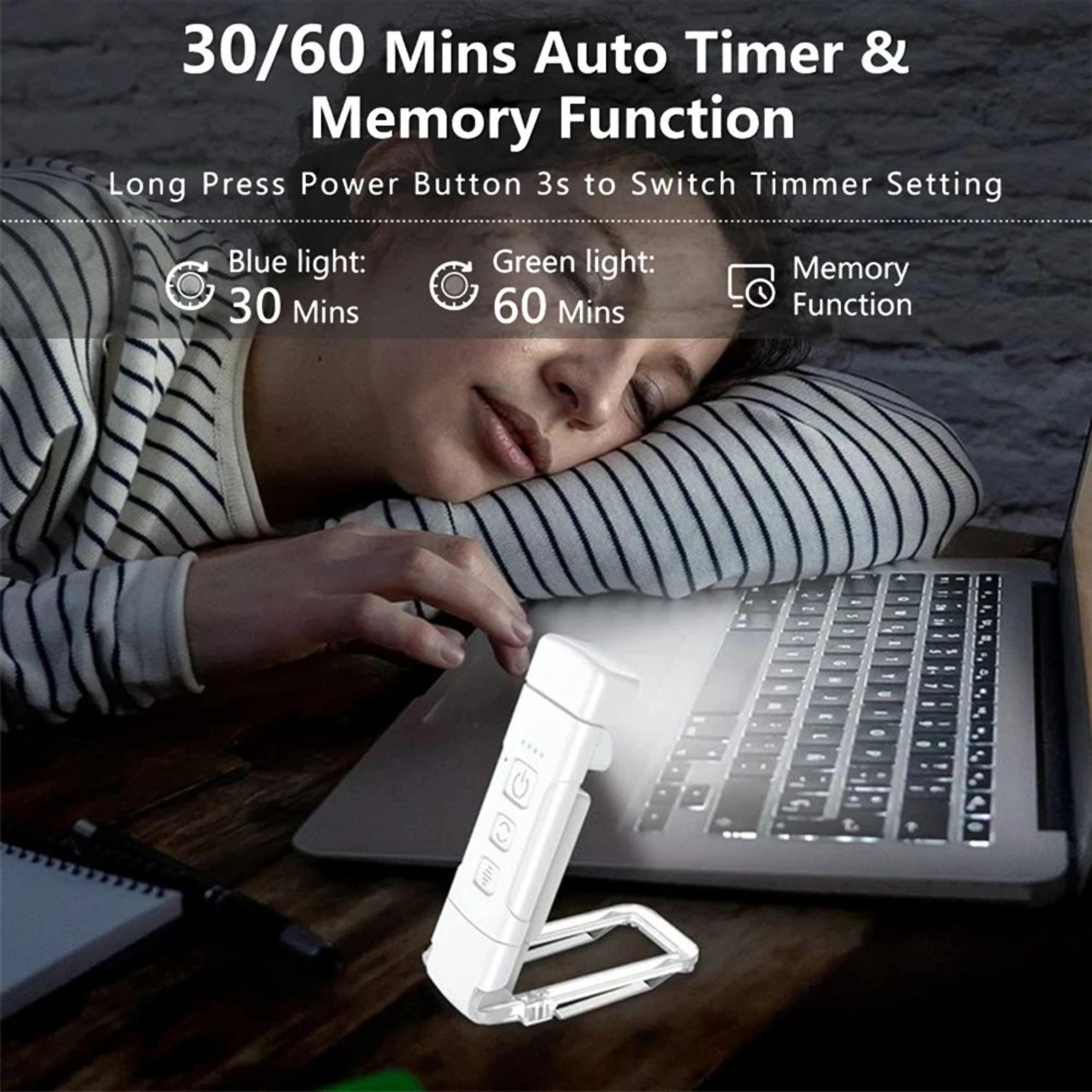 homefish usb rechargeable clip on book light with timer