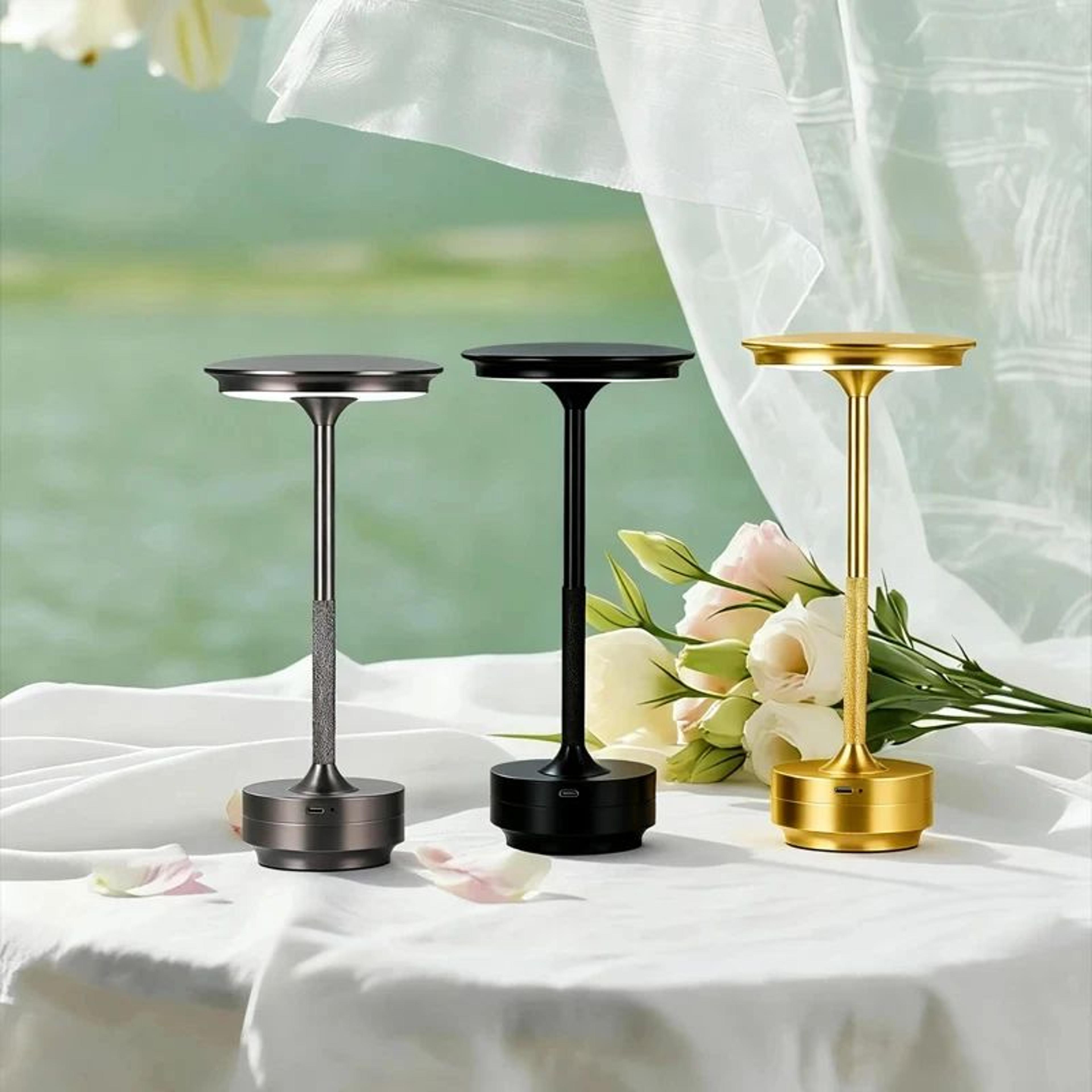retro rechargeable led table lamp with touch control and dimming