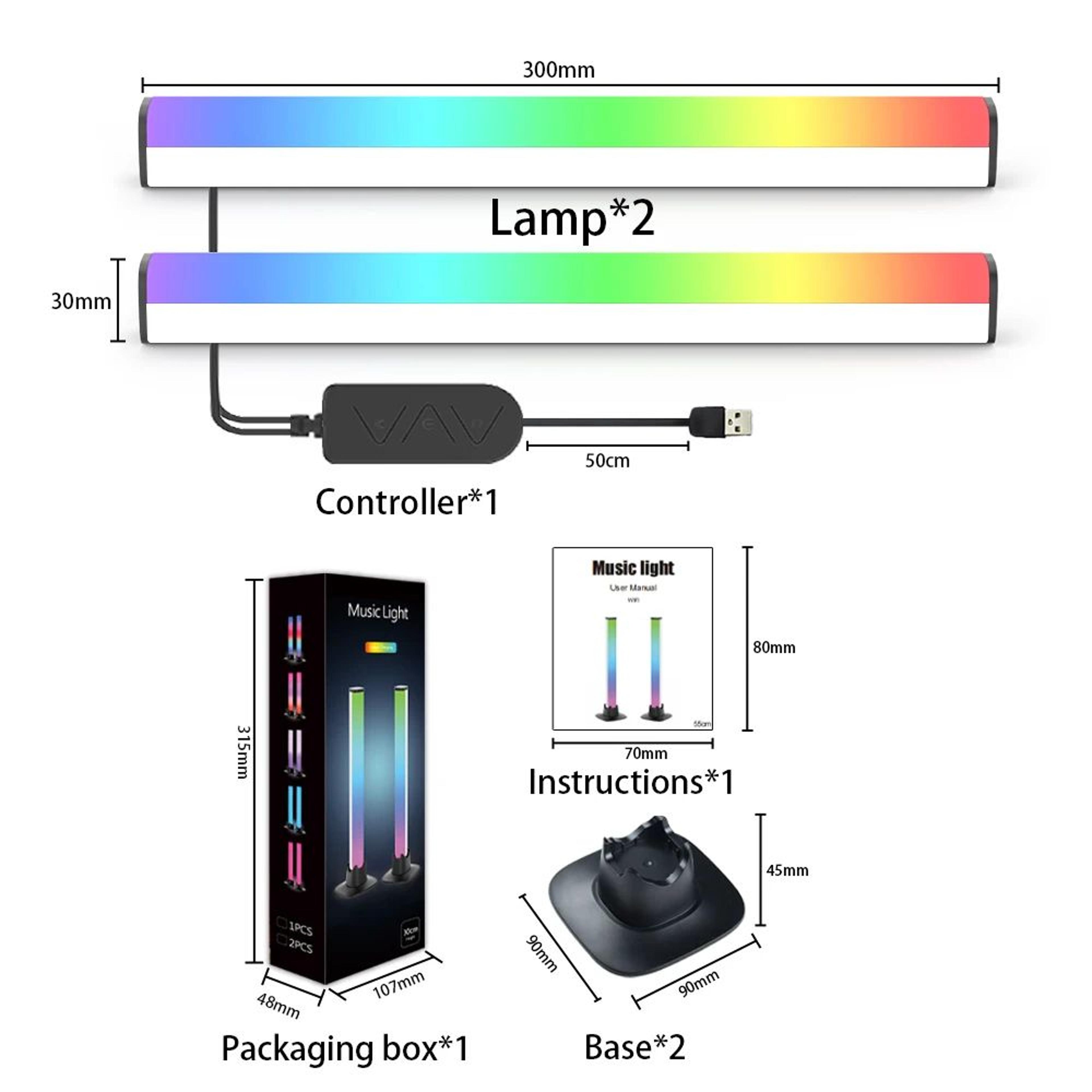 RGBIC Music Rhythm Light Bar With App Control And USB Power 5