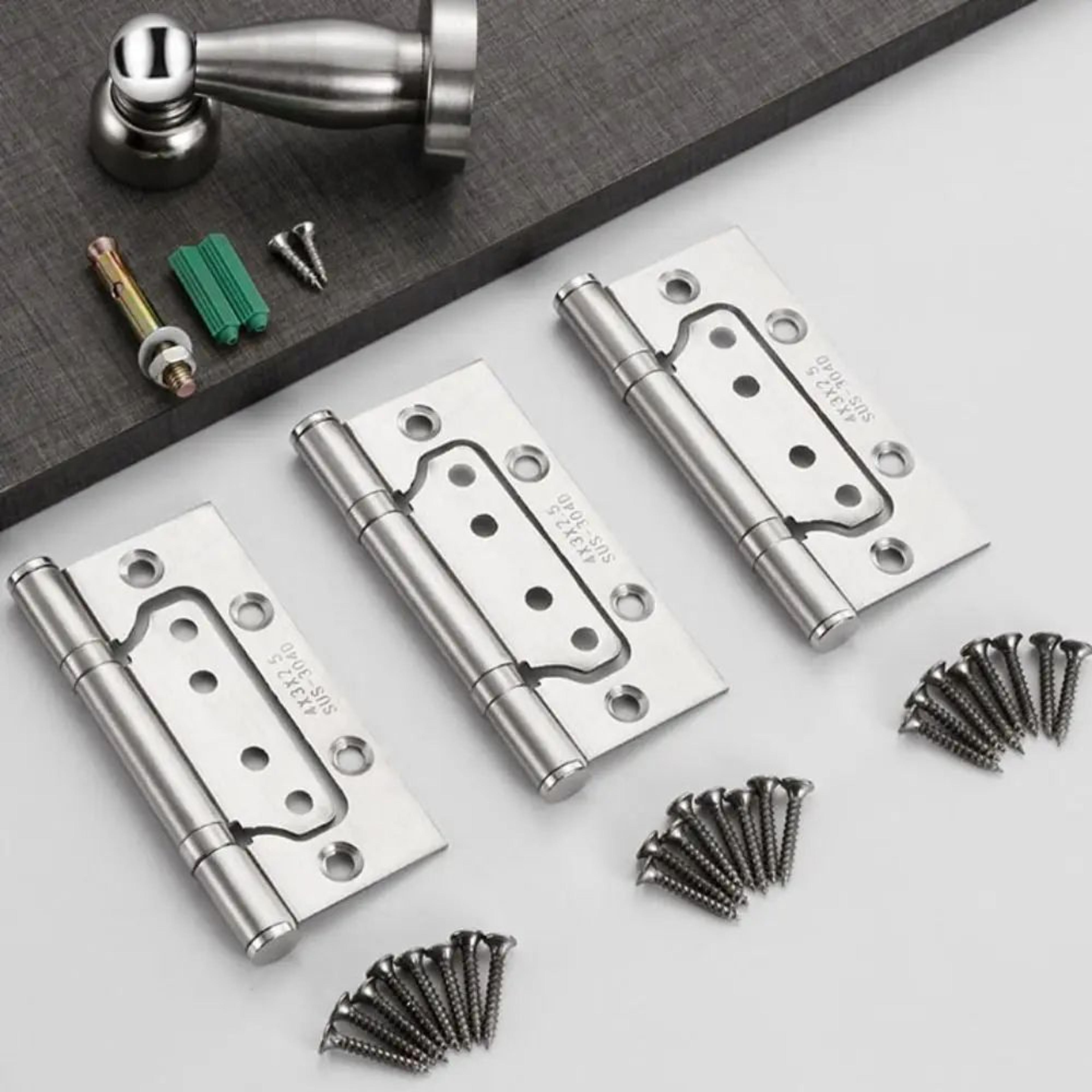 6 piece 4 inch stainless steel door hinges for bedroom and bathroom