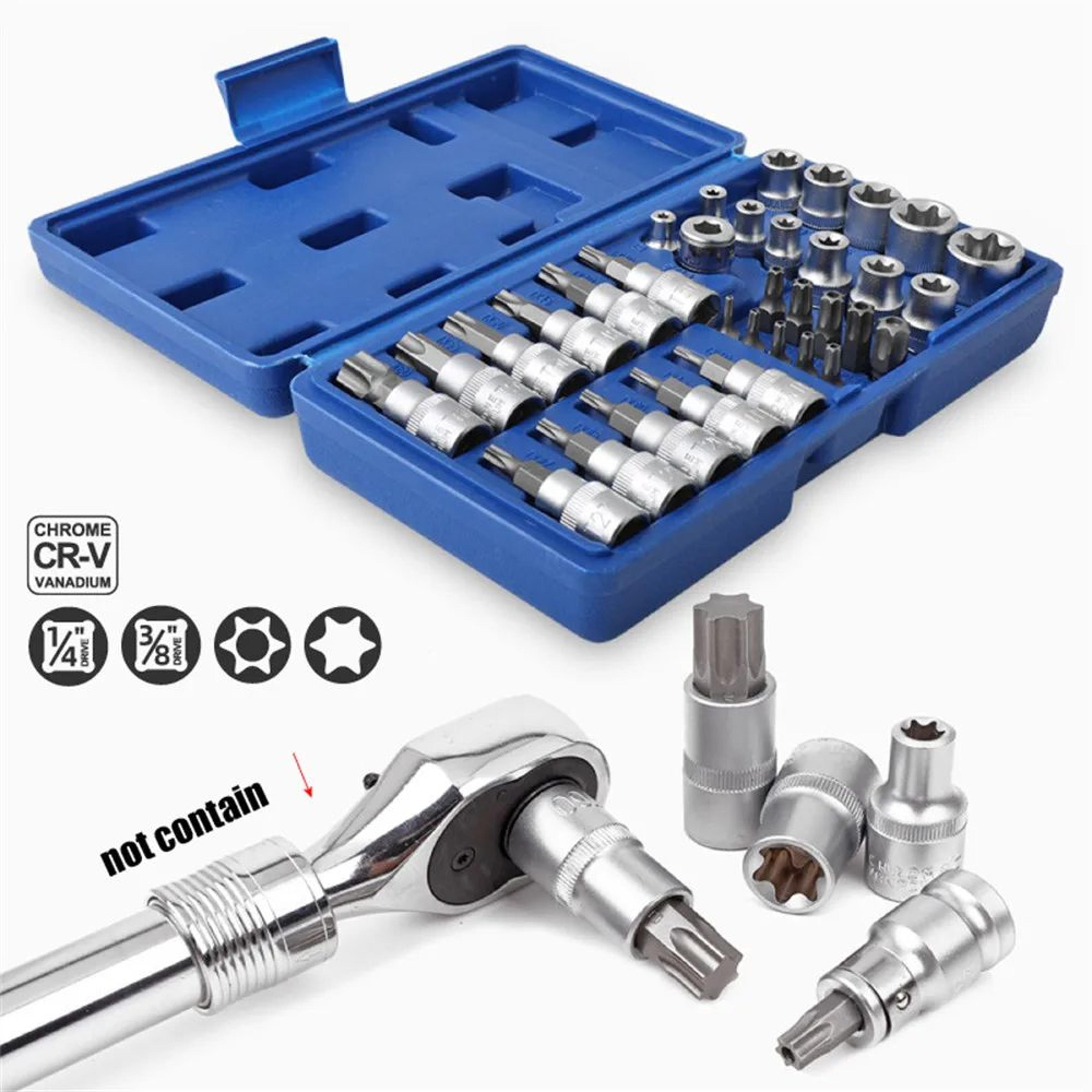 34 Piece Torx Bit And E Torx Socket Set With Storage Case 4