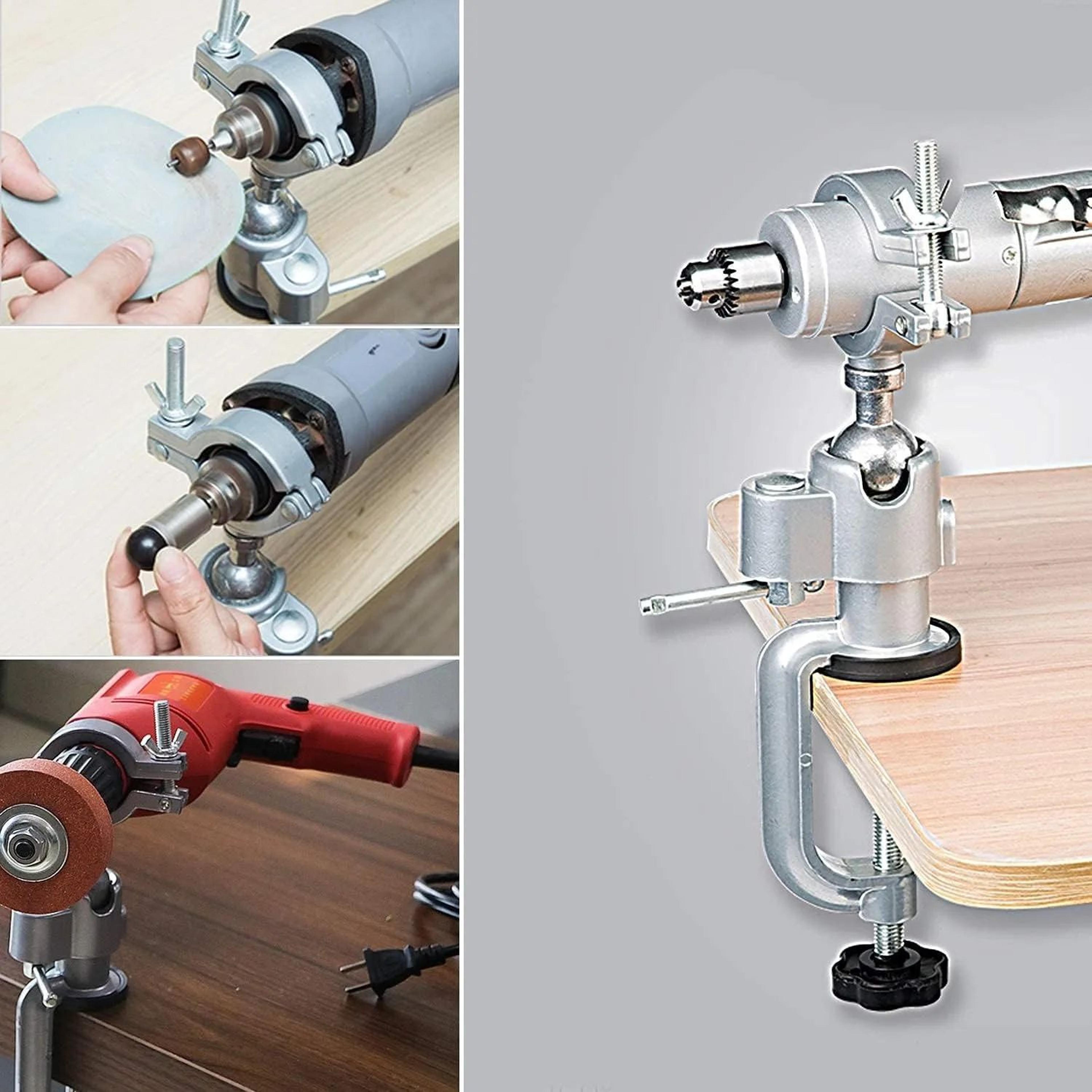 360 Degree Swivel Table Vise And Drill Holder With Aluminium Alloy Bracket 2