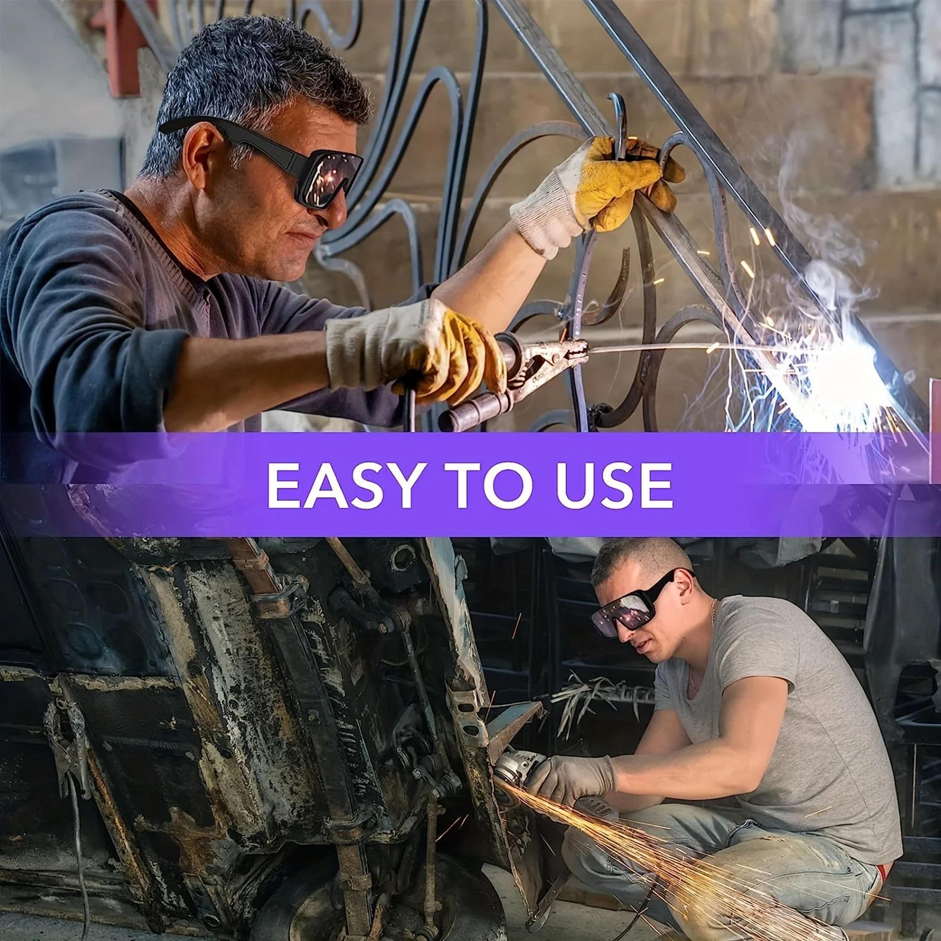Solar Powered Auto Darkening Welding Glasses With 5 Protective Films 4