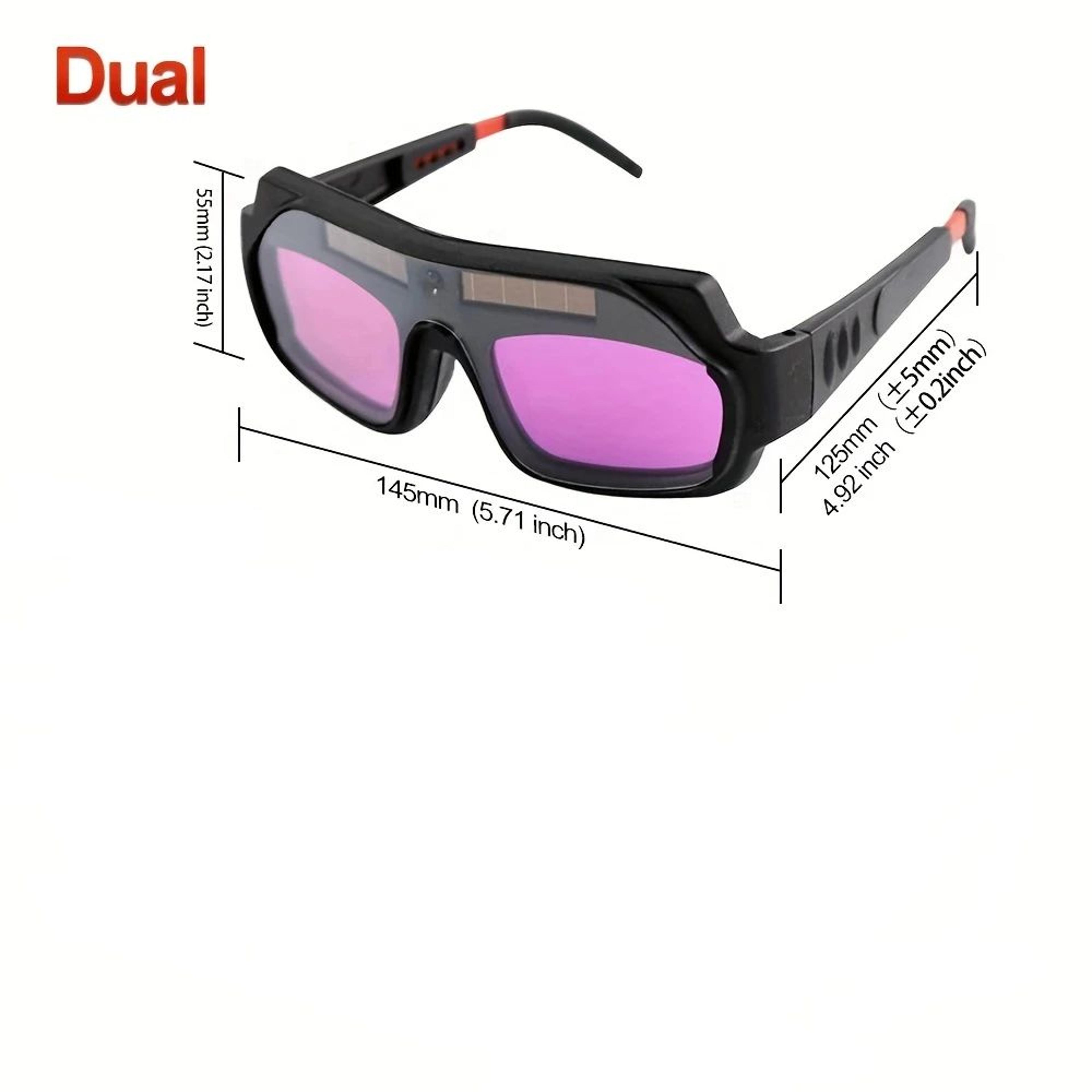 Solar Powered Auto Darkening Welding Glasses With 5 Protective Films 7