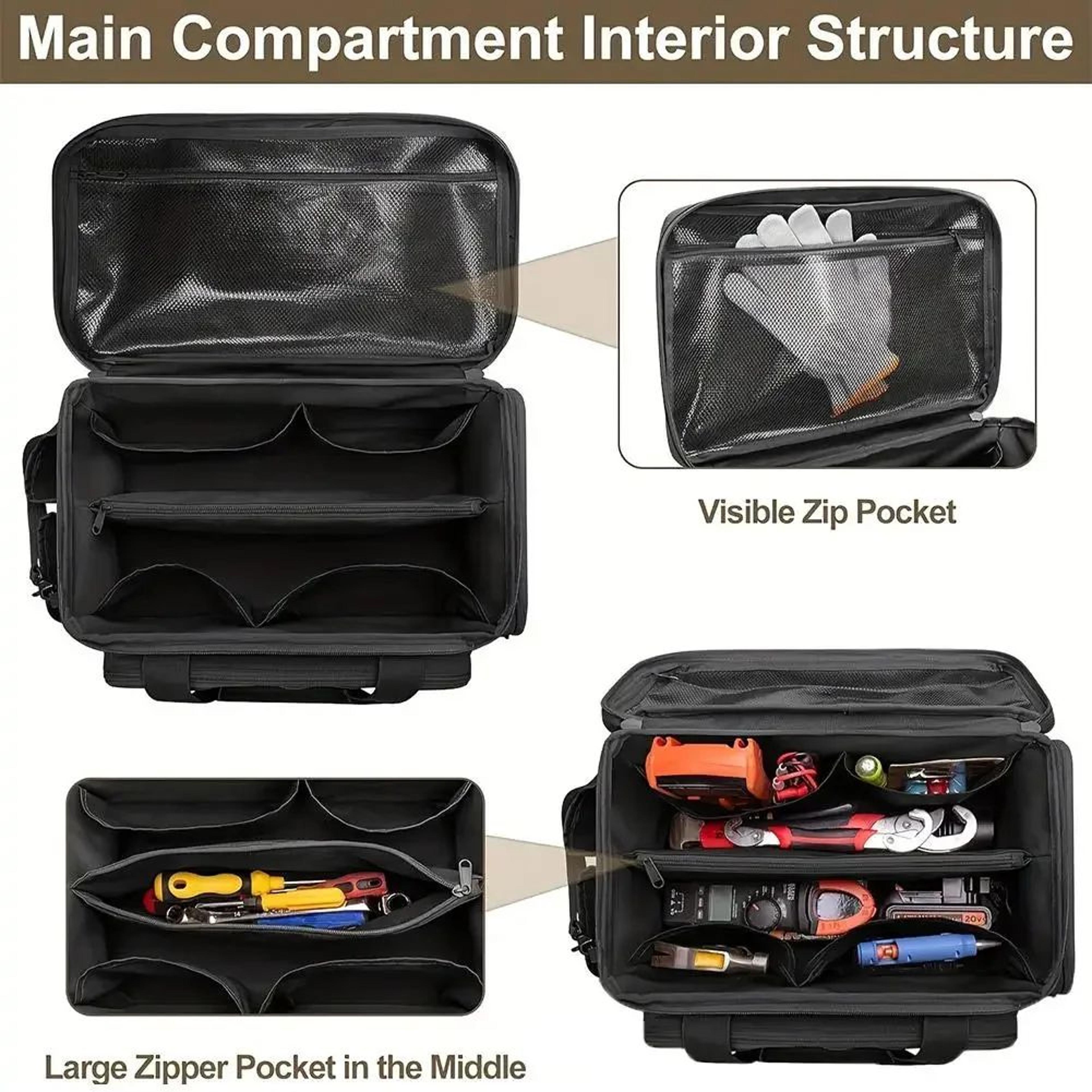 14 inch heavy duty tactical tool bag with non slip base for handymen