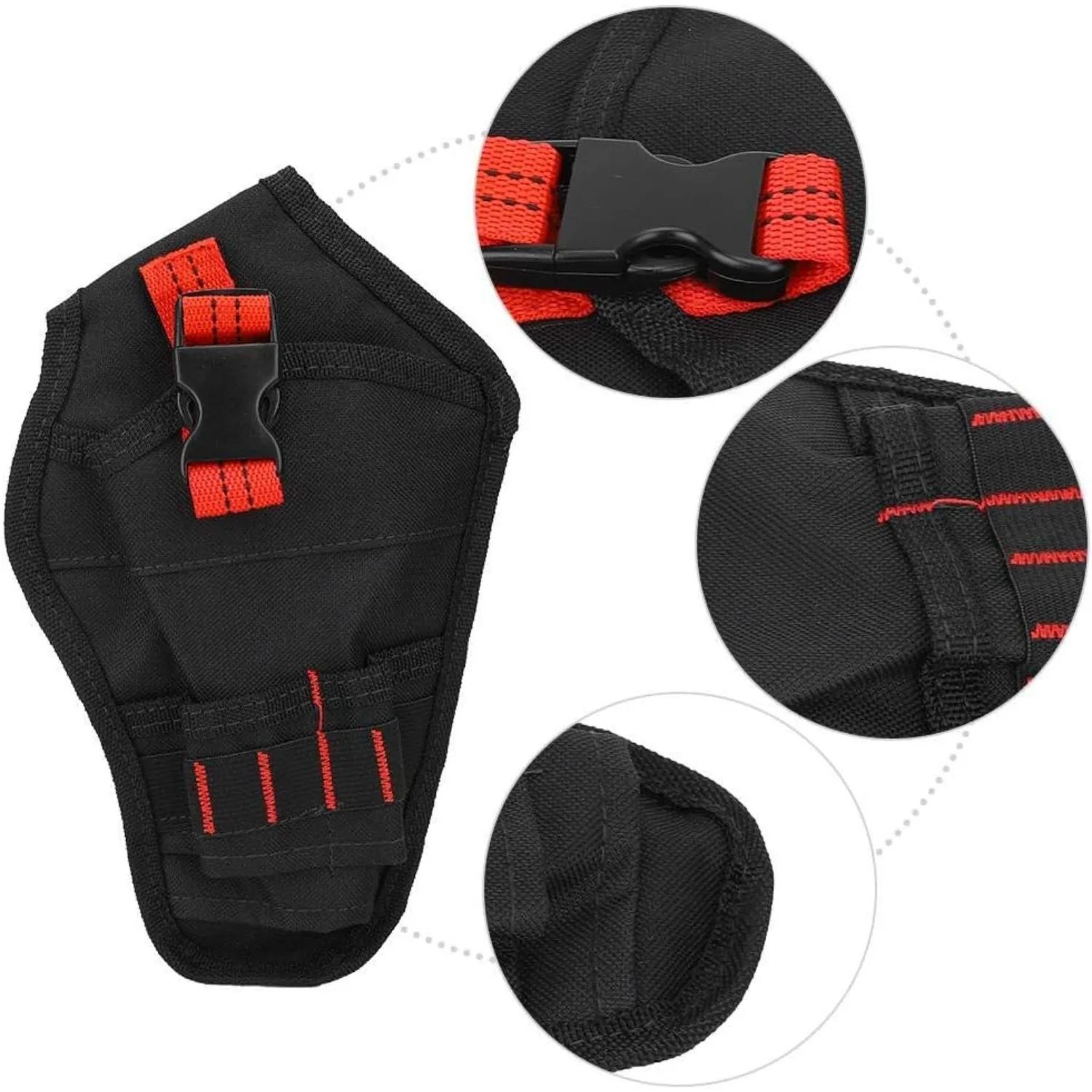 Electric Drill Belt Holster And Tool Waist Pouch Black And Red 4