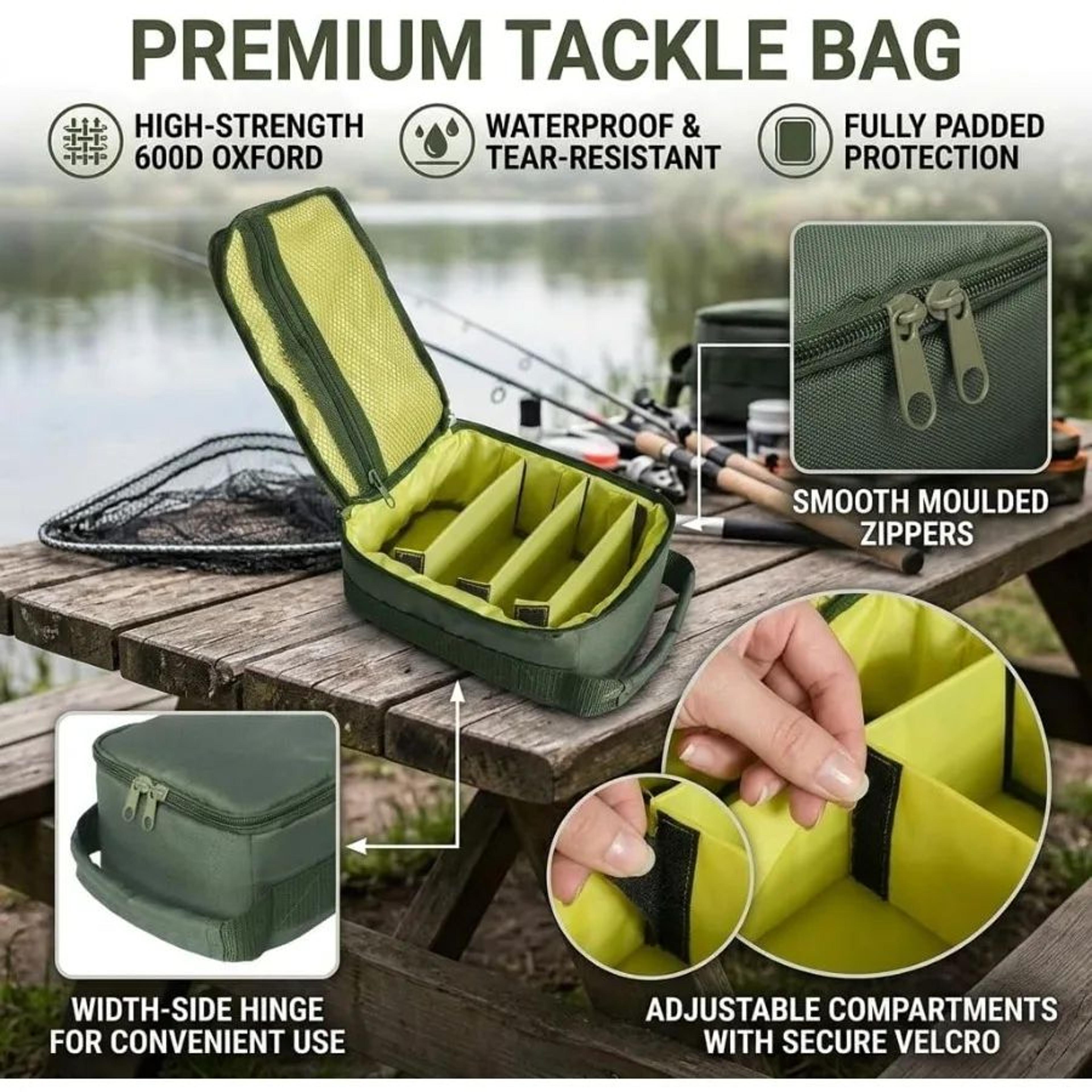 Portable Fishing Reel Bag With Three Adjustable Dividers 4