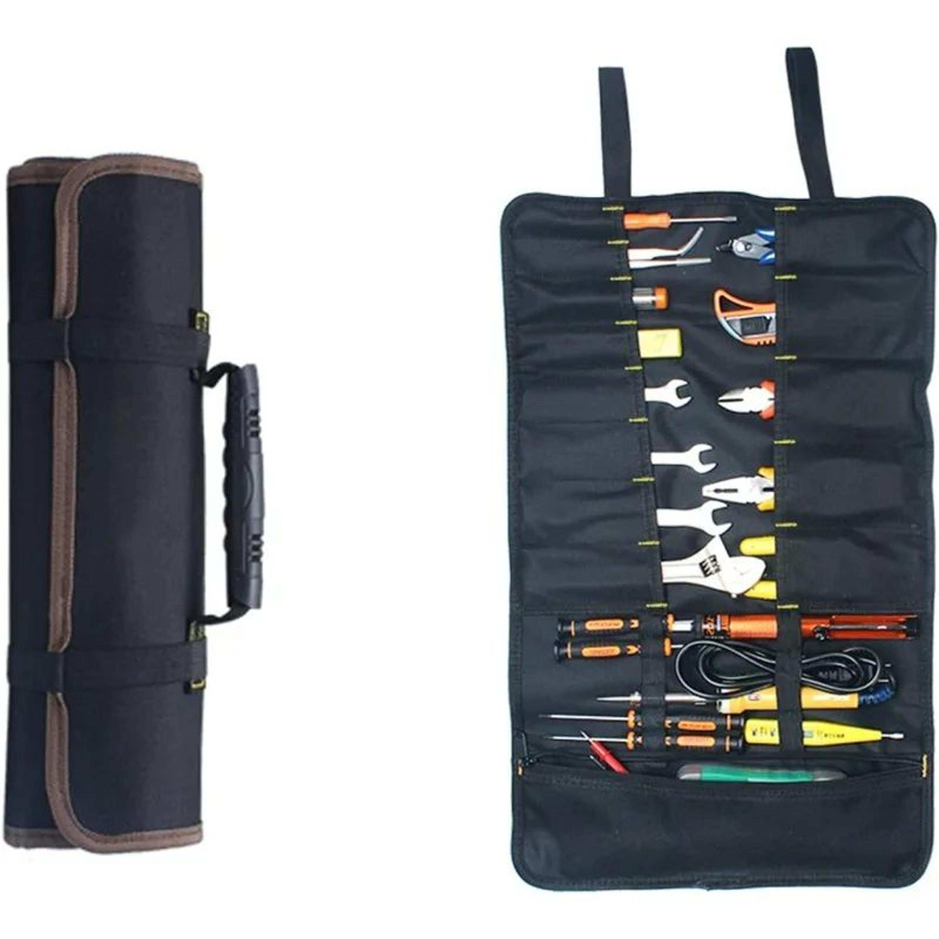 Compact Roll Up Tool Bag With Zipper Pouch For Portable Storage 9