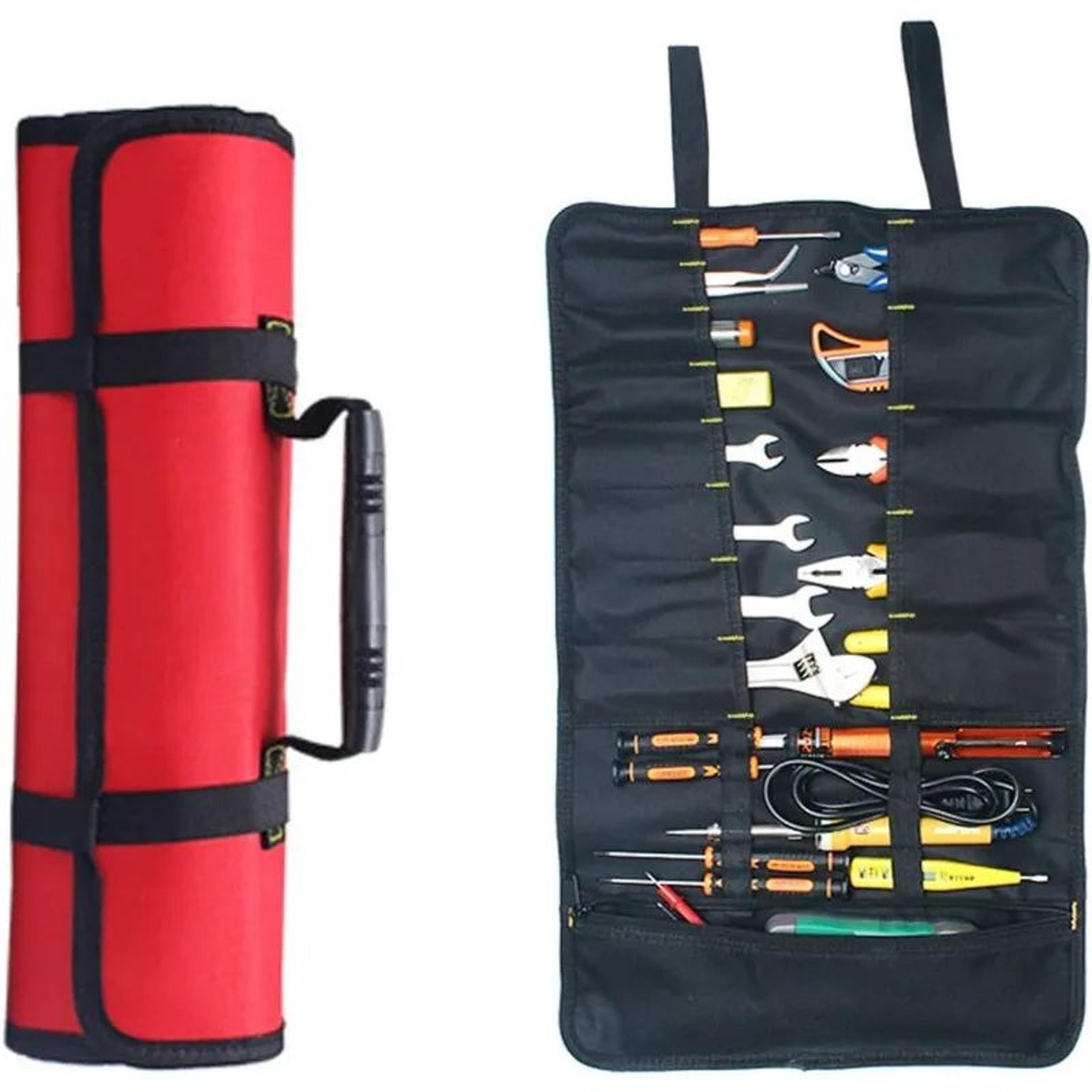 Compact Roll Up Tool Bag With Zipper Pouch For Portable Storage 8