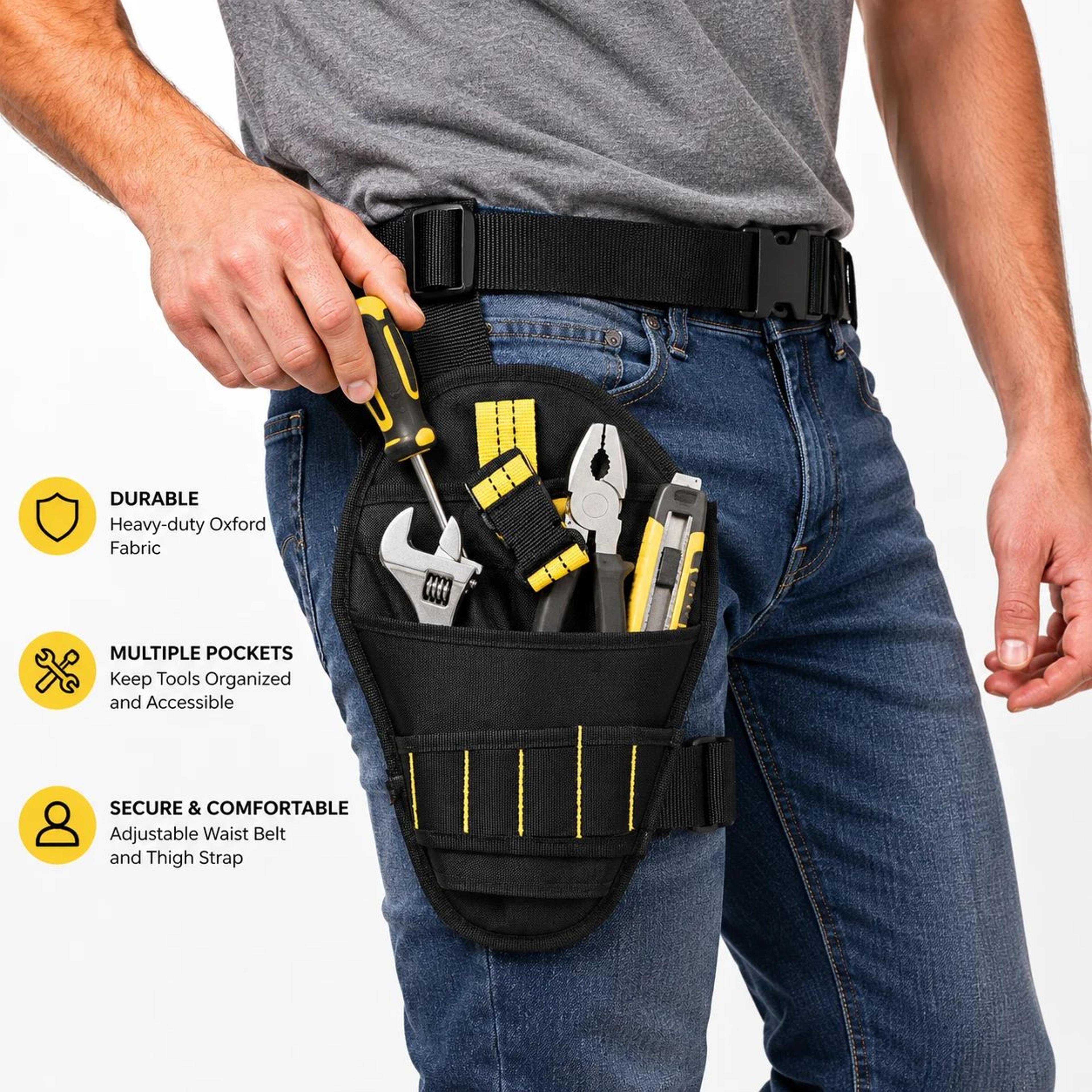 cordless drill holster with single hook and metal clip