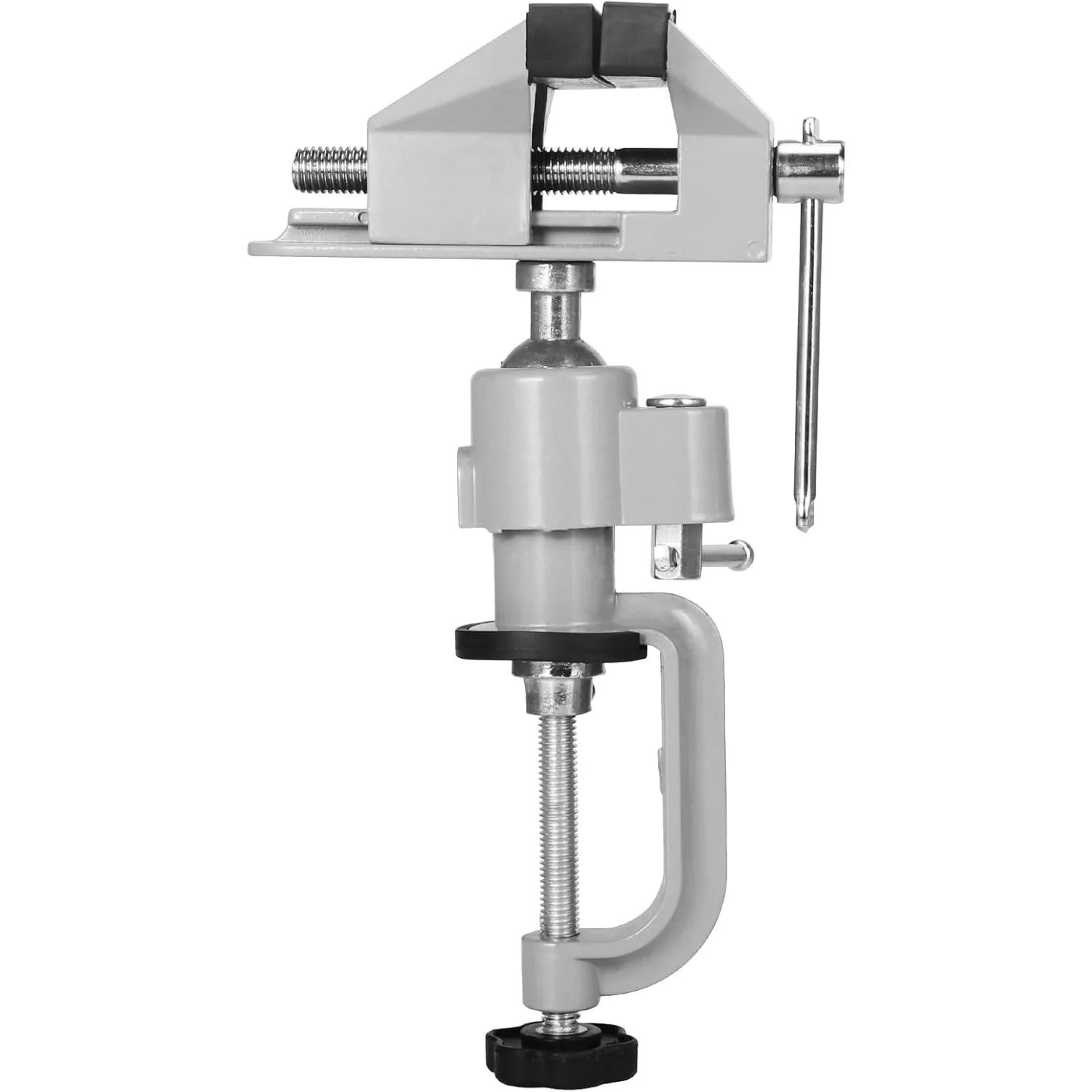3 inch swivel bench vise with tilting head and table clamp
