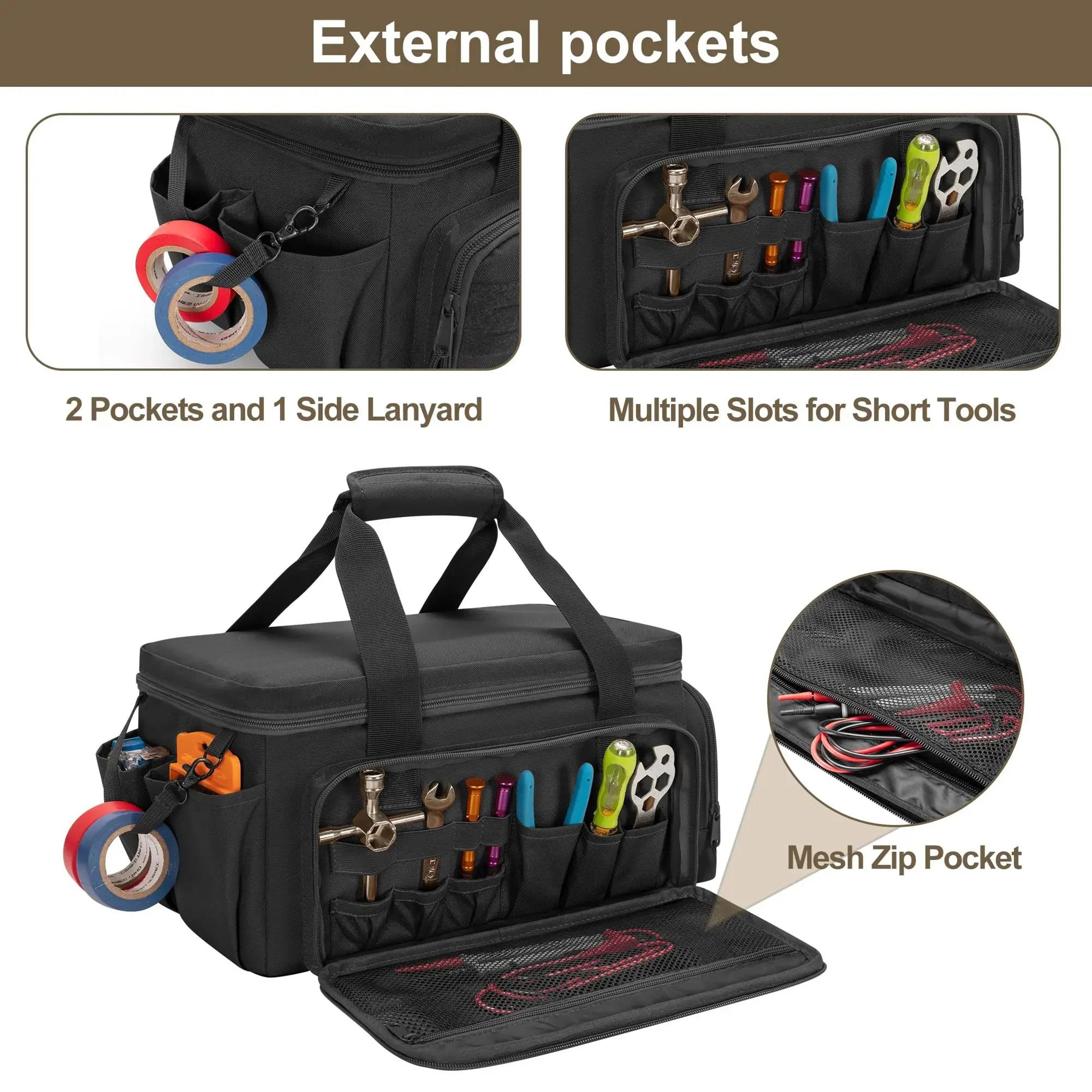 14 Inch Heavy Duty Tactical Tool Bag With Non Slip Base Durable Portable Tool Storage 6