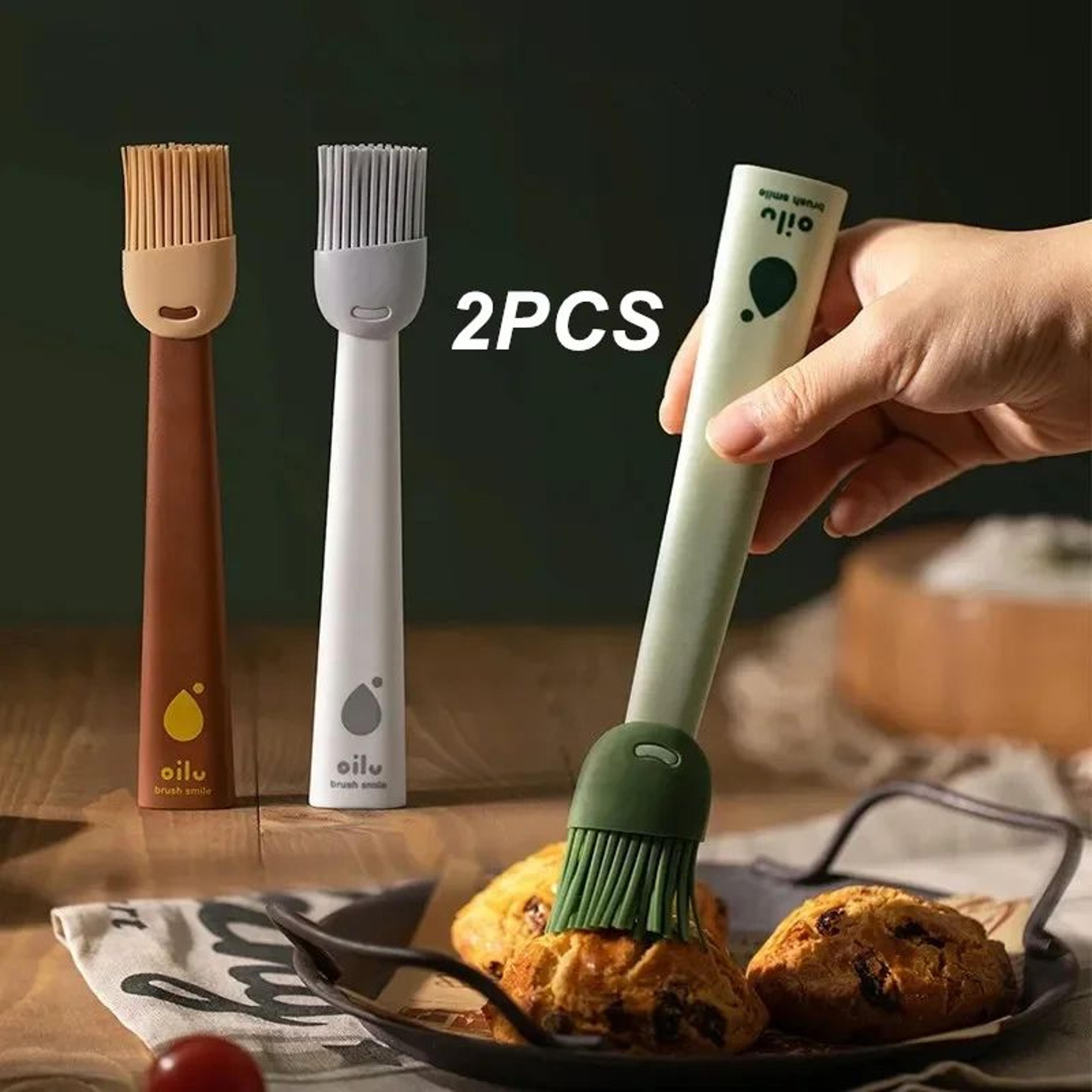 2 piece heat resistant silicone basting brush set for cooking and bbq