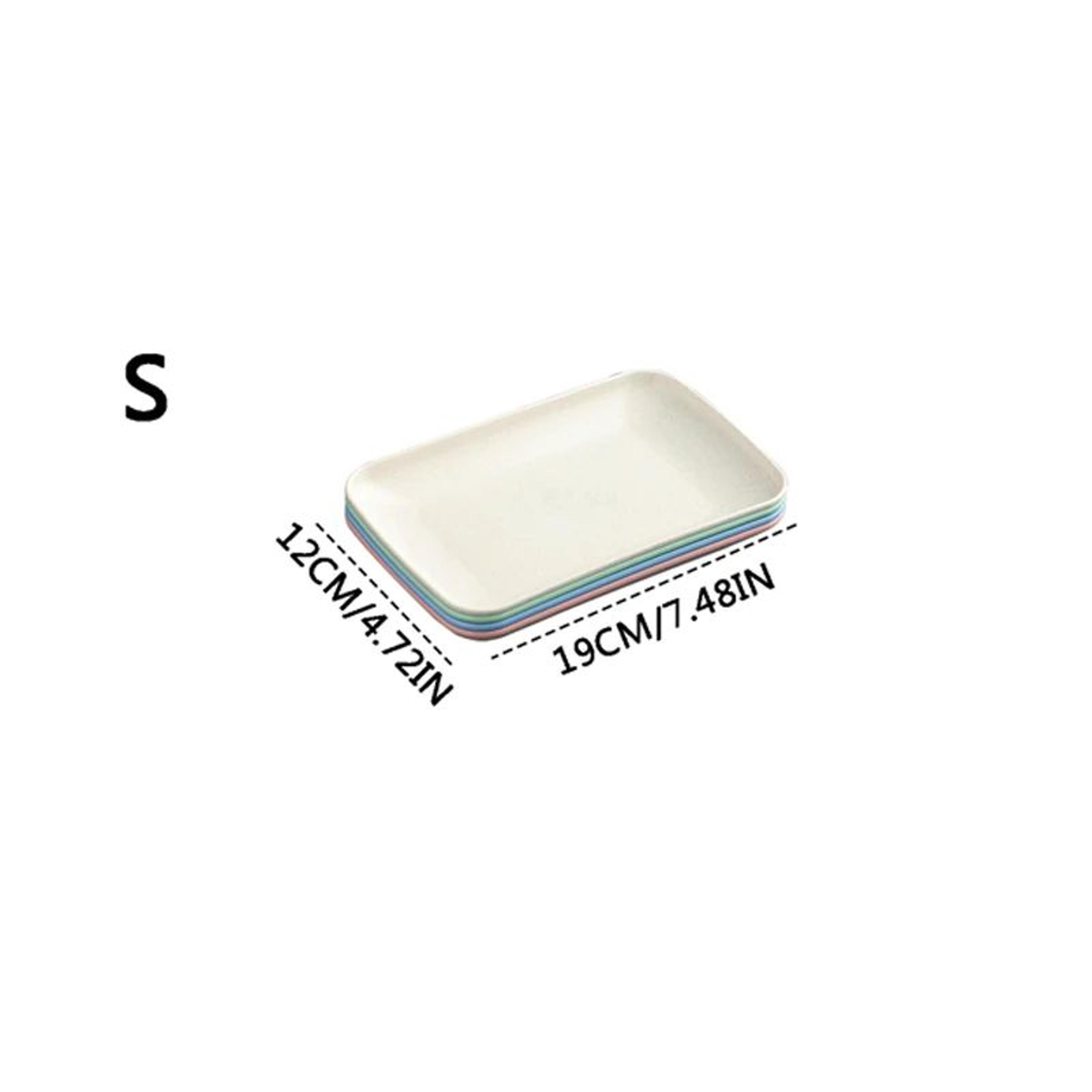4 Piece Rectangular Wheat Straw Plates For Desserts And Snacks 6