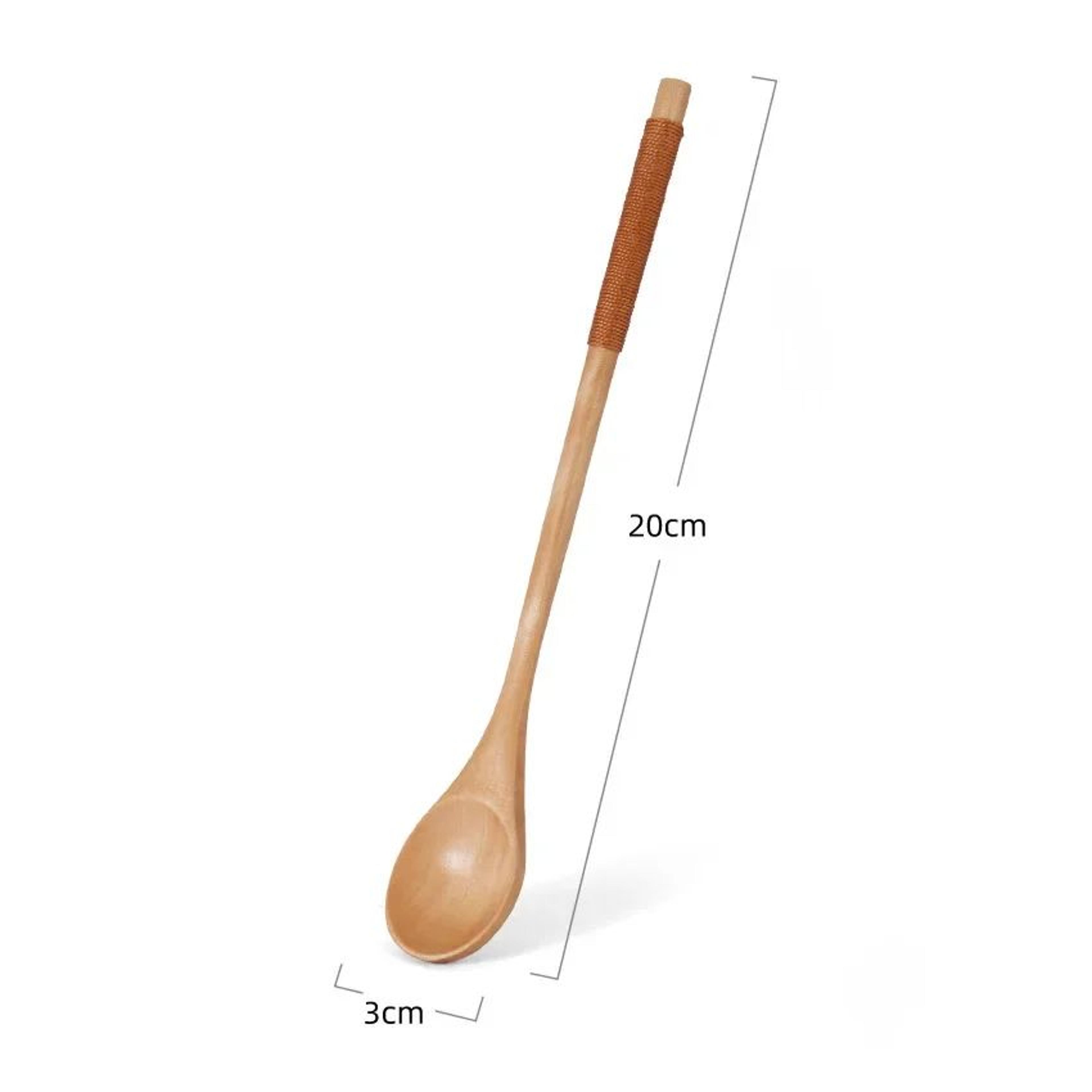 Wooden Long Handle Teaspoons For Coffee Honey And Desserts 9