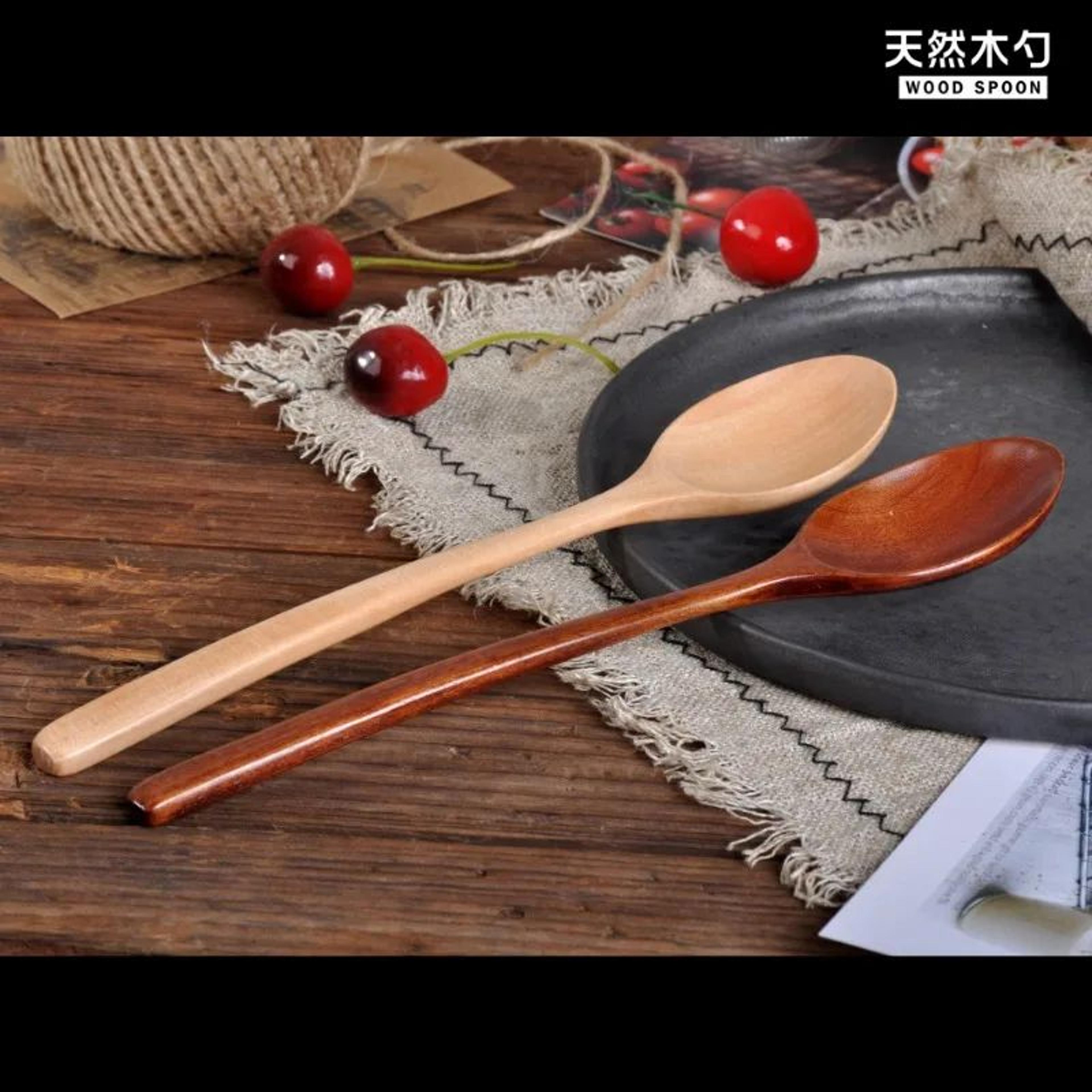 Korean Style Long Handle Wooden Spoon For Soup And Desserts 3