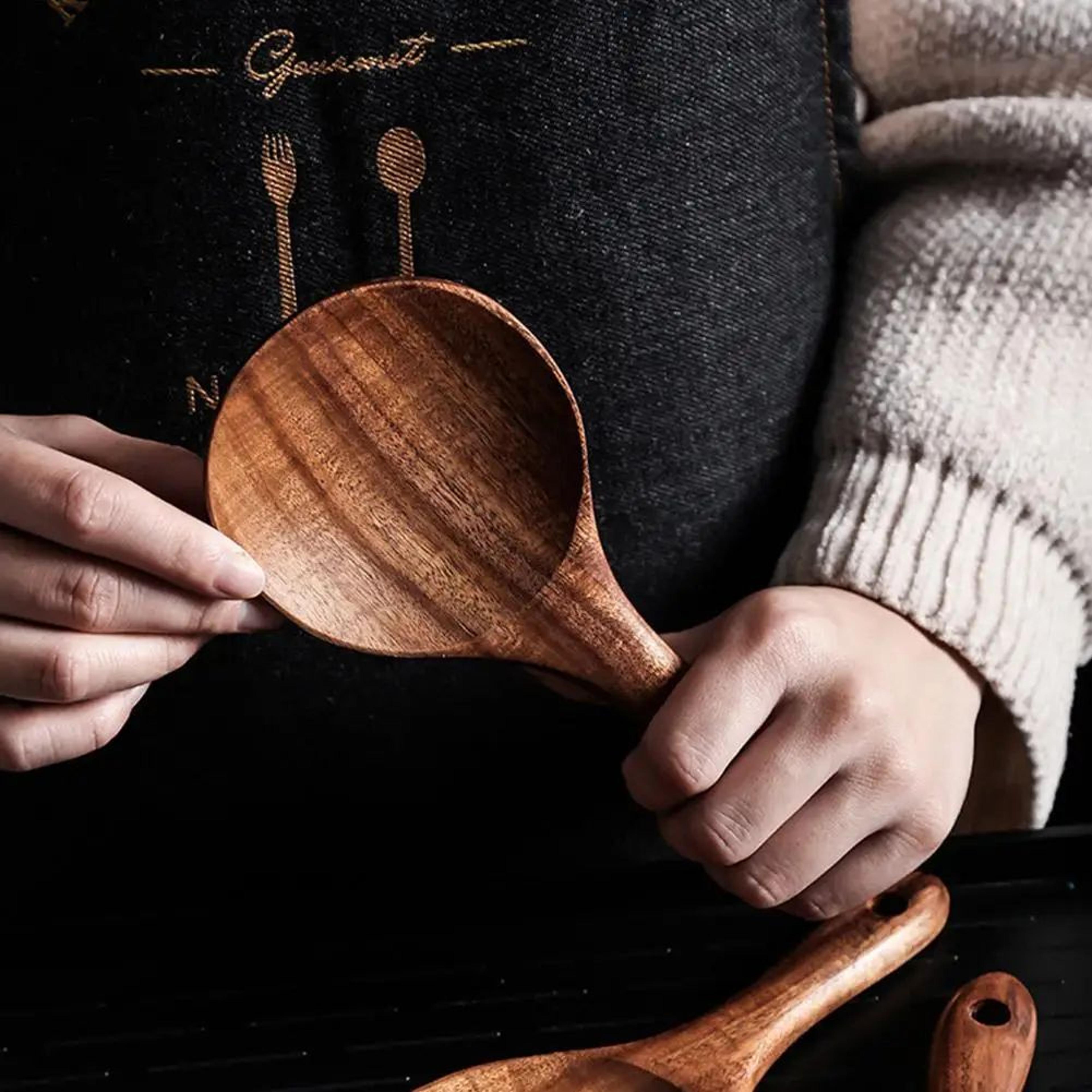 Wooden Rice Paddle And Serving Spoon For Everyday Meals 2