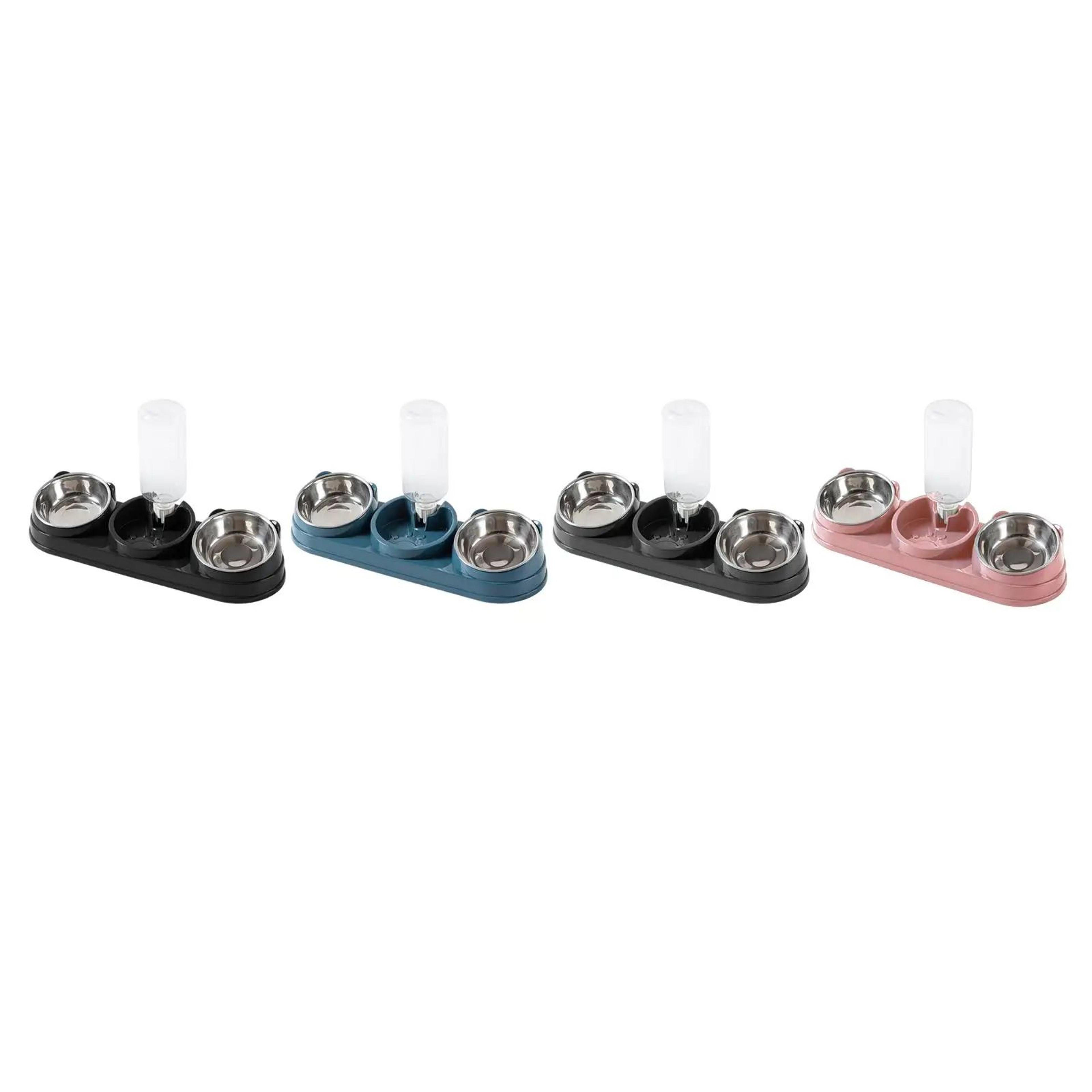 3 In 1 Triple Cat Food And Water Bowl With 15 Degree Tilt 1