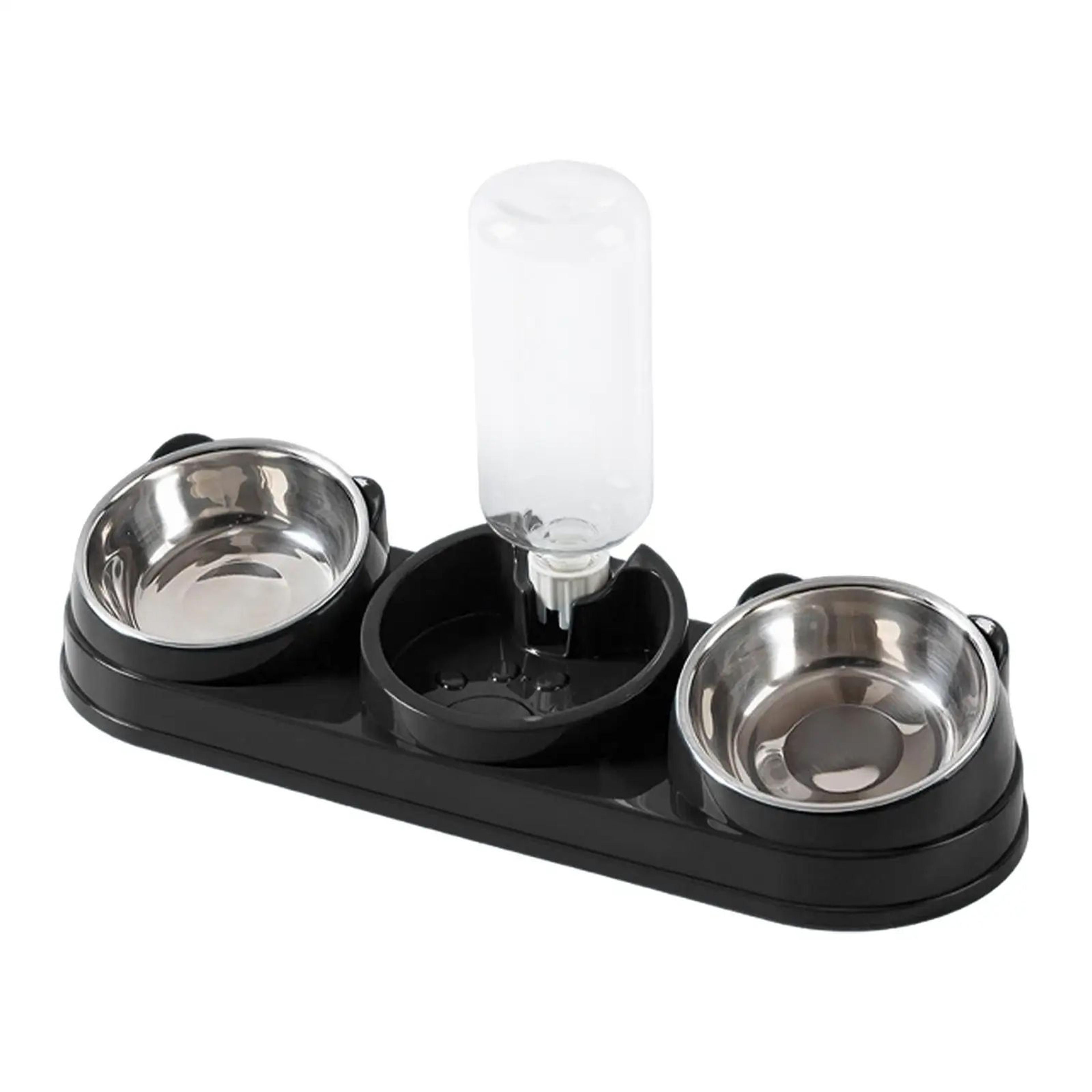 3 In 1 Triple Cat Food And Water Bowl With 15 Degree Tilt 7