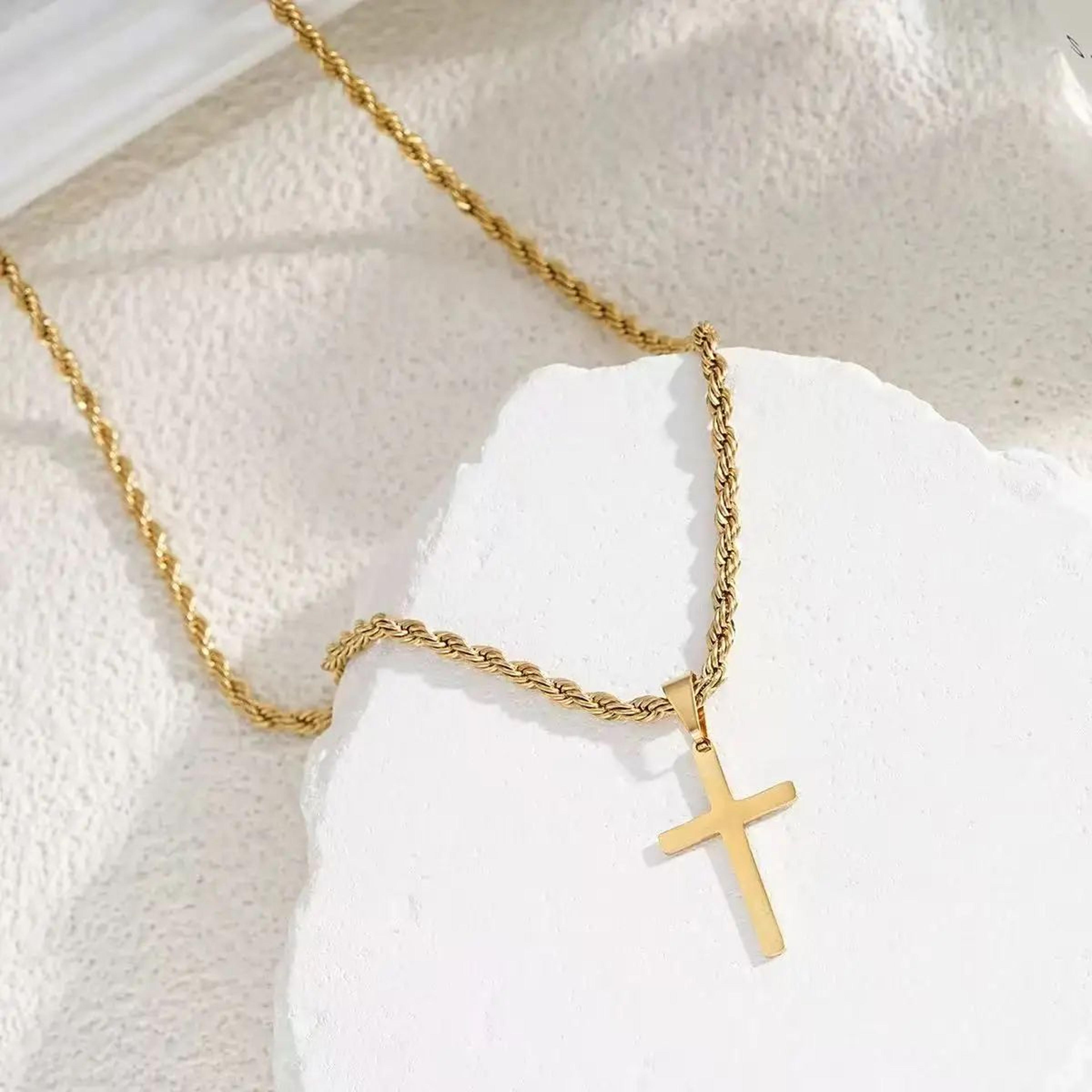 Gold Tone Stainless Steel Pendant Necklace For Men And Women 1