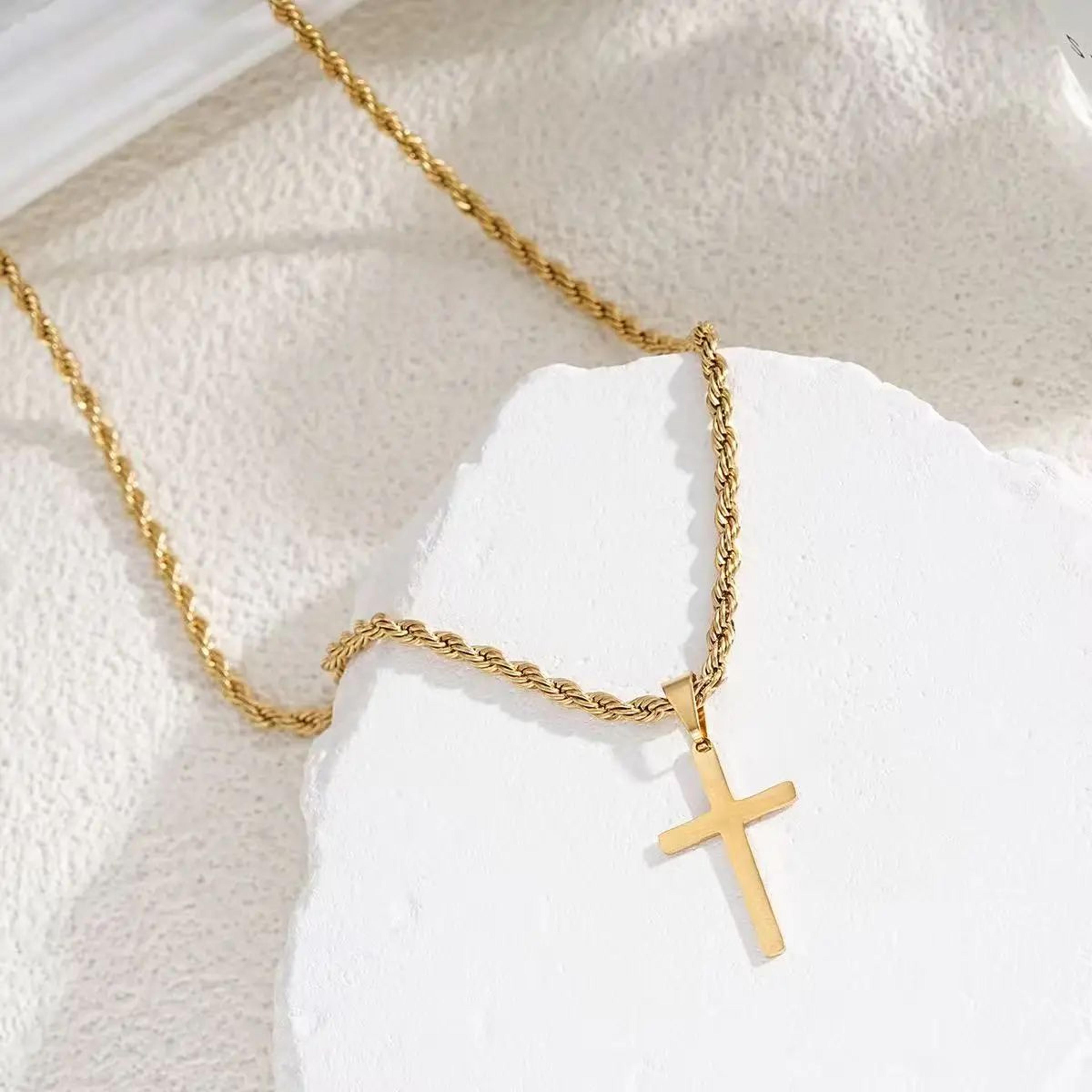 Gold Tone Stainless Steel Pendant Necklace For Men And Women 6