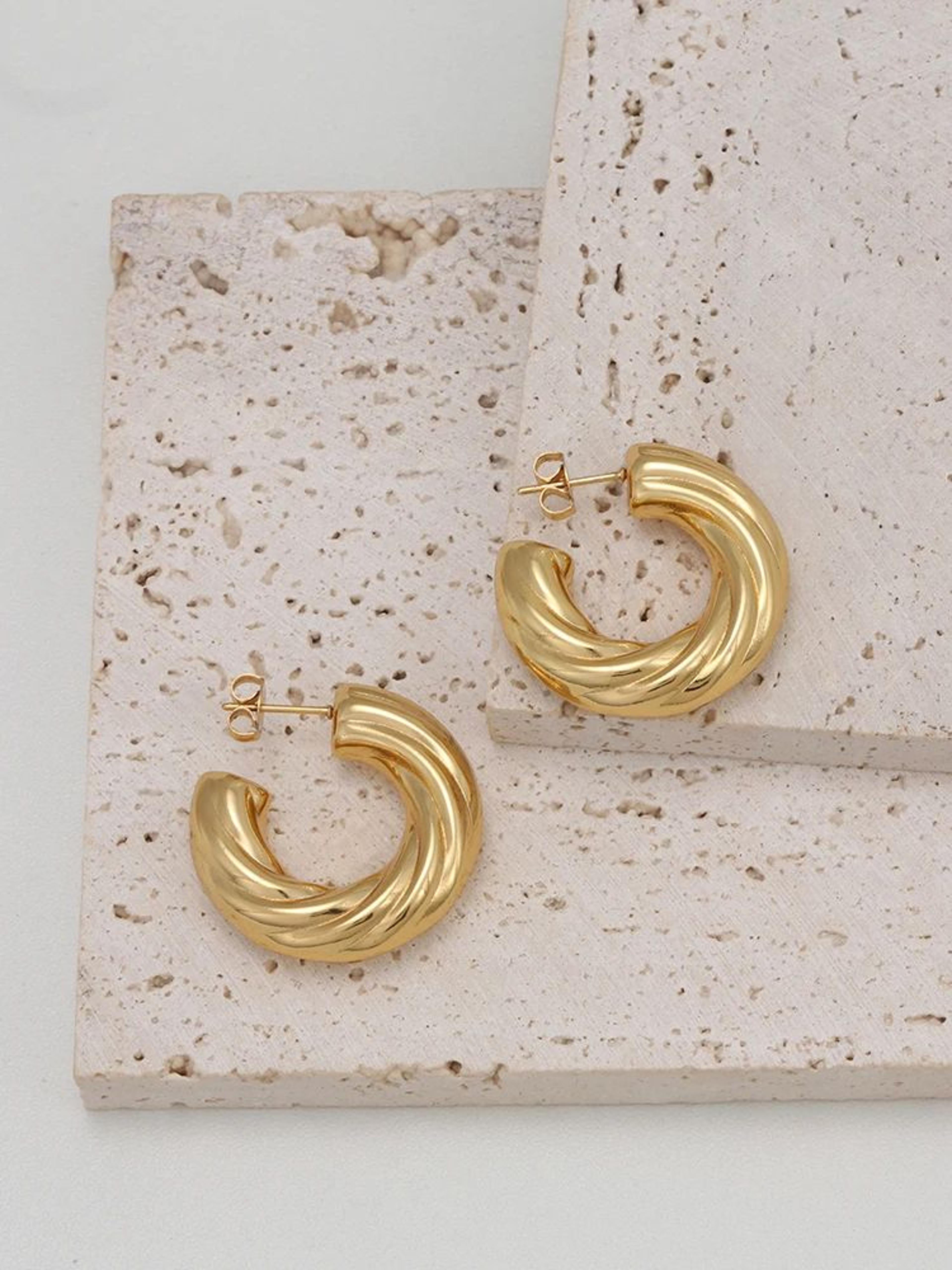 Chic Stainless Steel Twisted Hollow Tube Earrings For Women 6