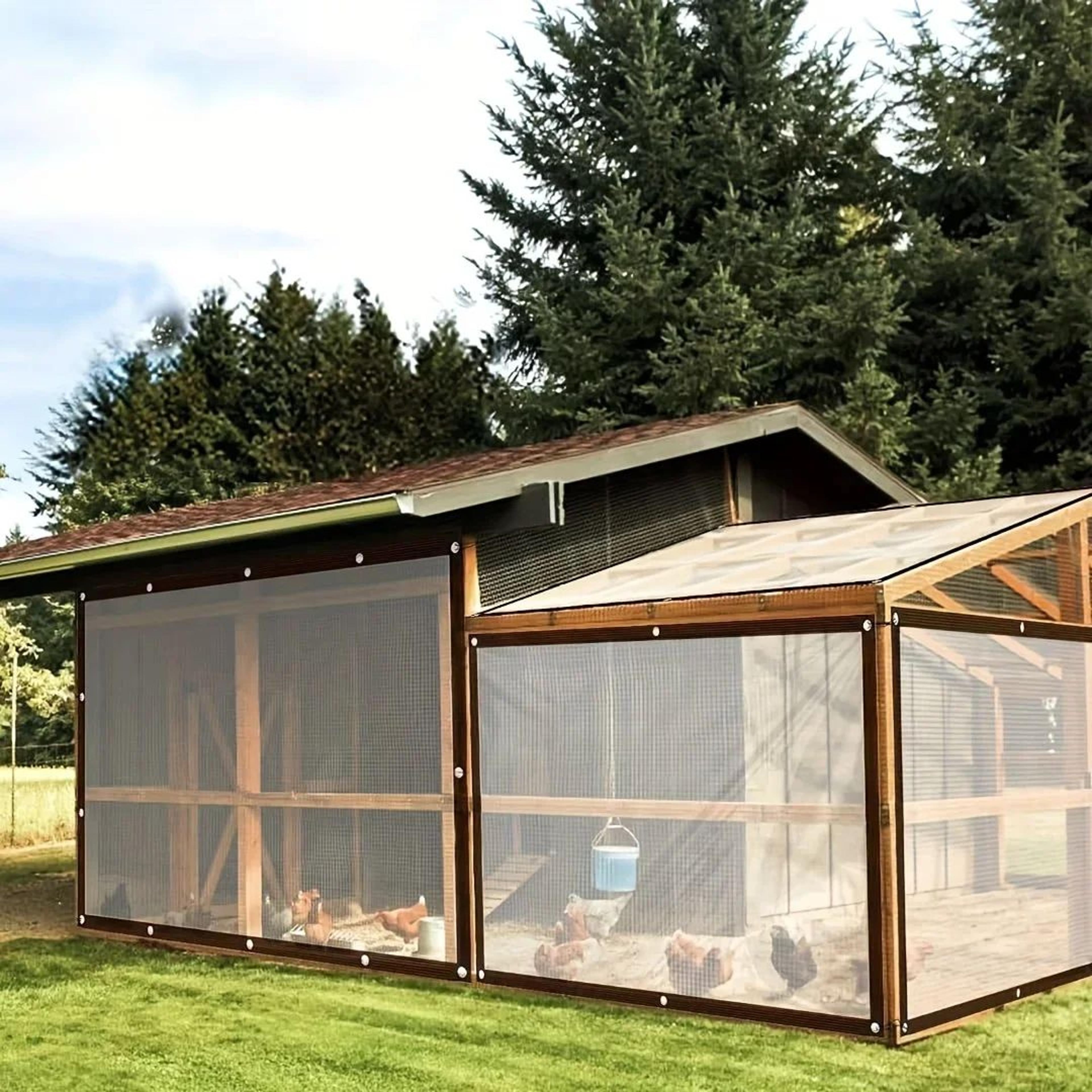 Clear Polyester Outdoor Tarp With Reinforced Grommets 2
