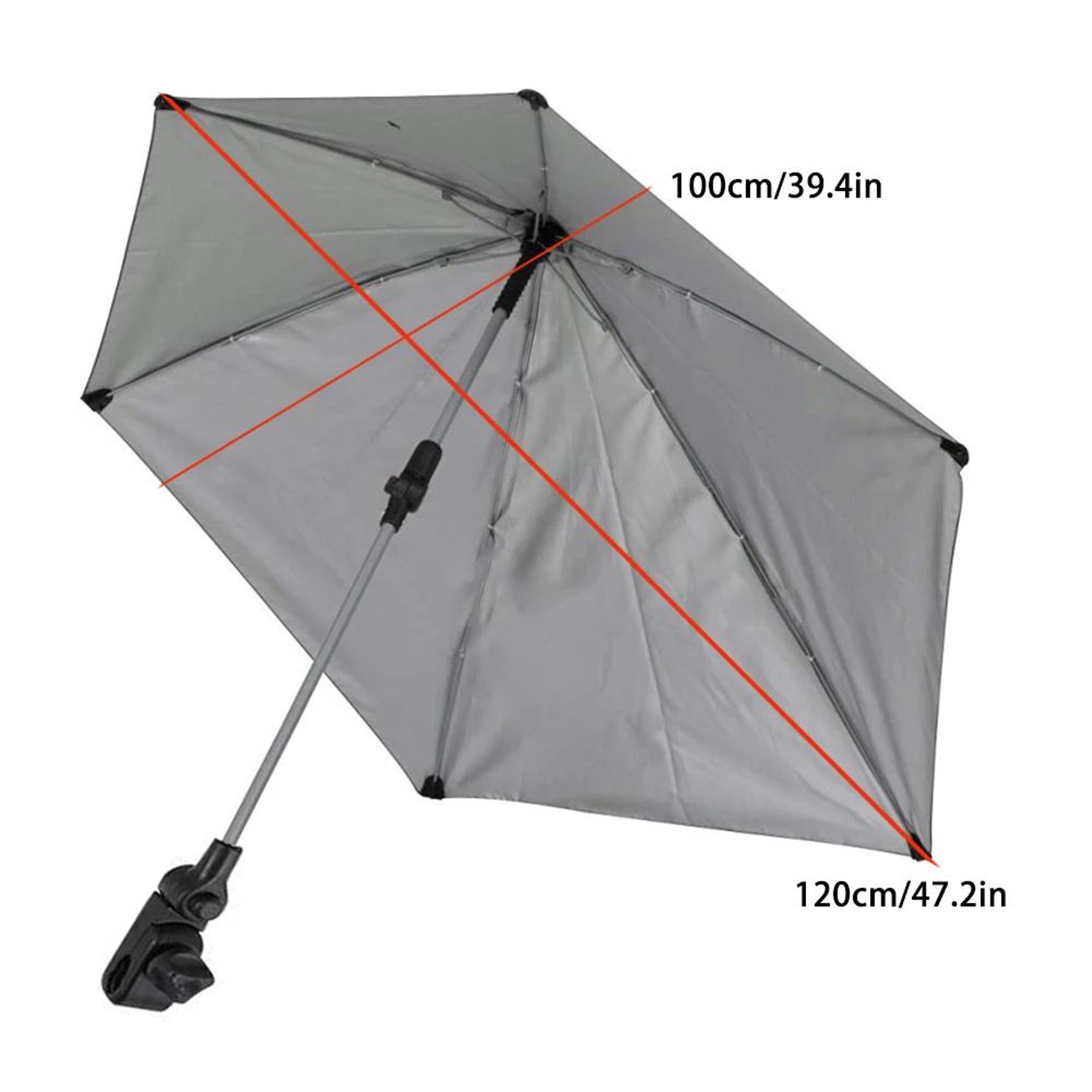 Adjustable Clamp On Umbrella For Beach Chairs Strollers And Wheelchairs 2